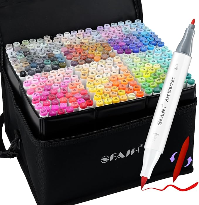 SFAIH Alcohol Markers Brush & Fine Tip 321 Set -