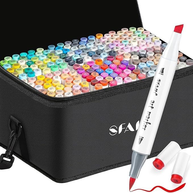 SFAIH Alcohol Markers Brush & Chisel - 216 Colors