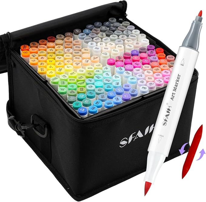 SFAIH Alcohol Markers Brush & Fine - 168 Colors