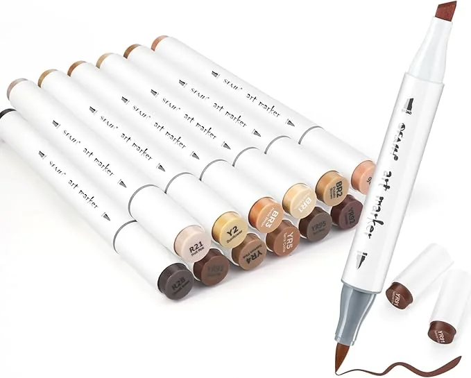 SFAIH Skin Tone Alcohol Markers Brush & Chisel