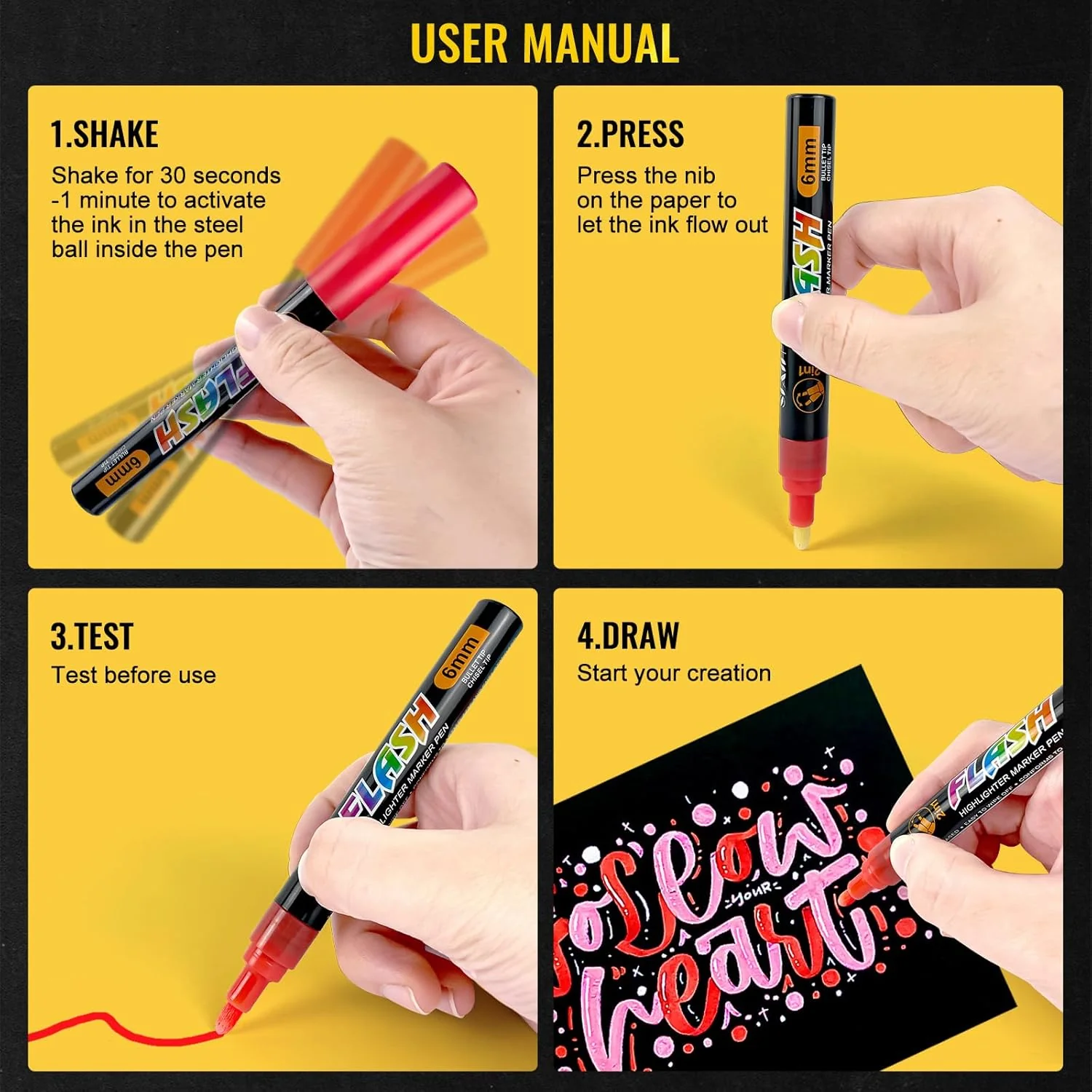 SFAIH Liquid Chalk Markers - 24 Colors 0.7-1mm