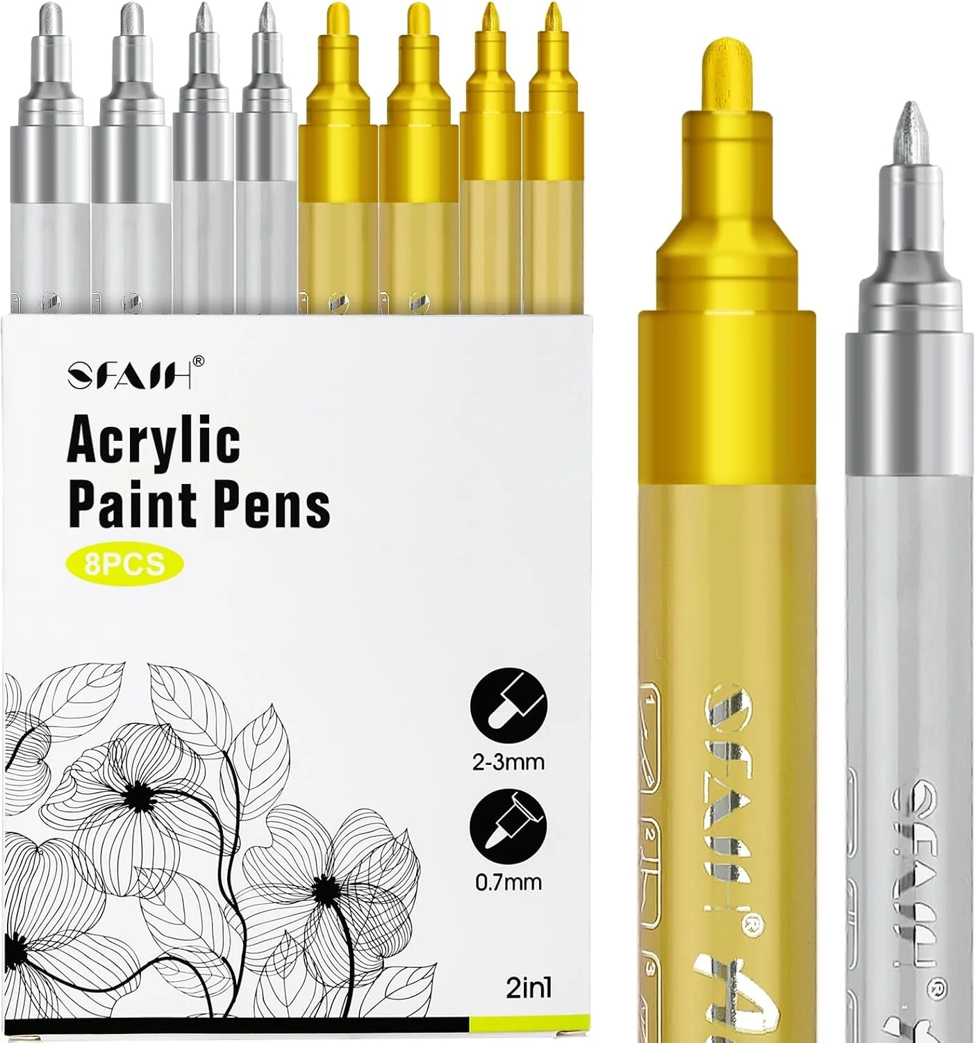 SFAIH Gold & Silver Acrylic Paint Markers