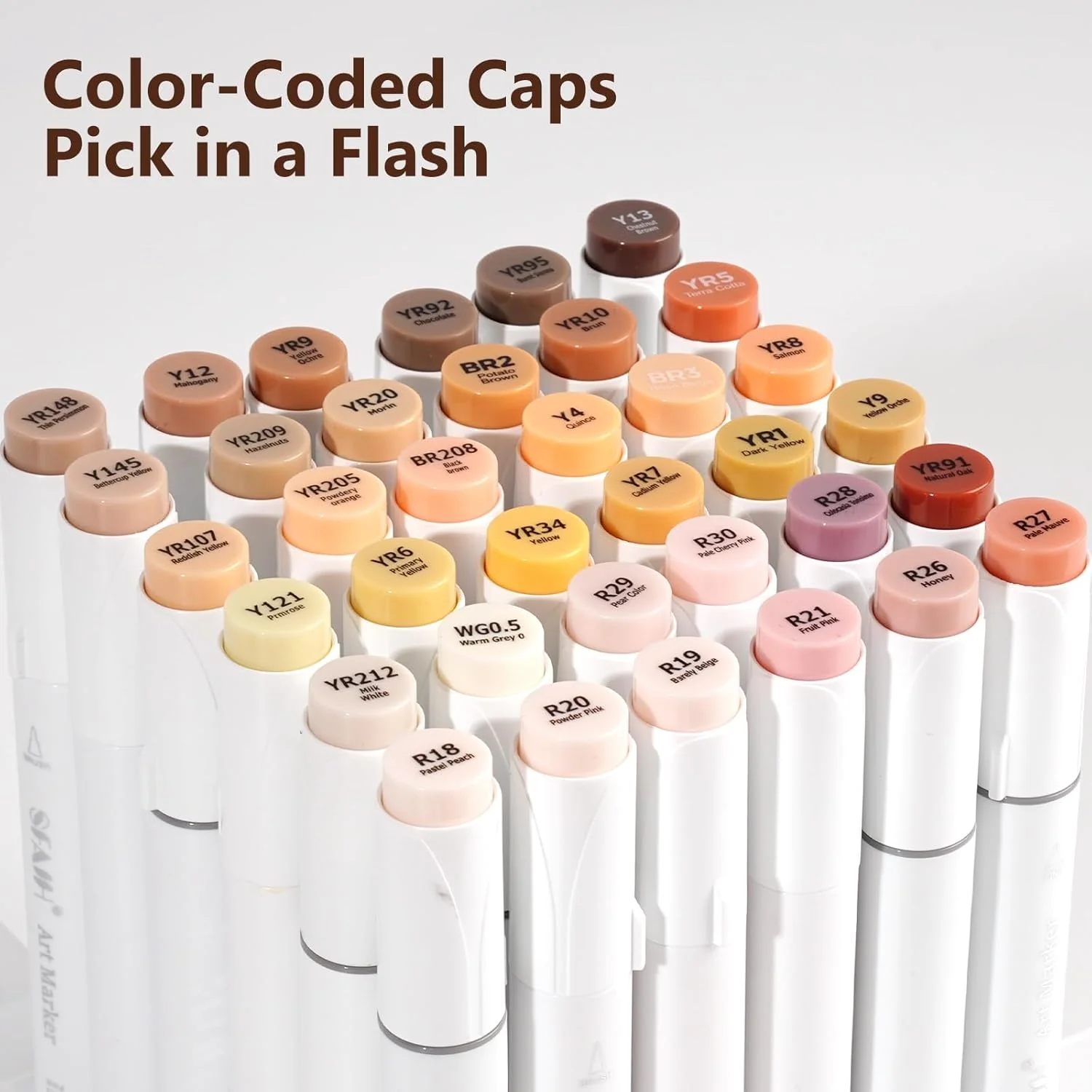 SFAIH Skin Tone Alcohol Markers Brush & Chisel