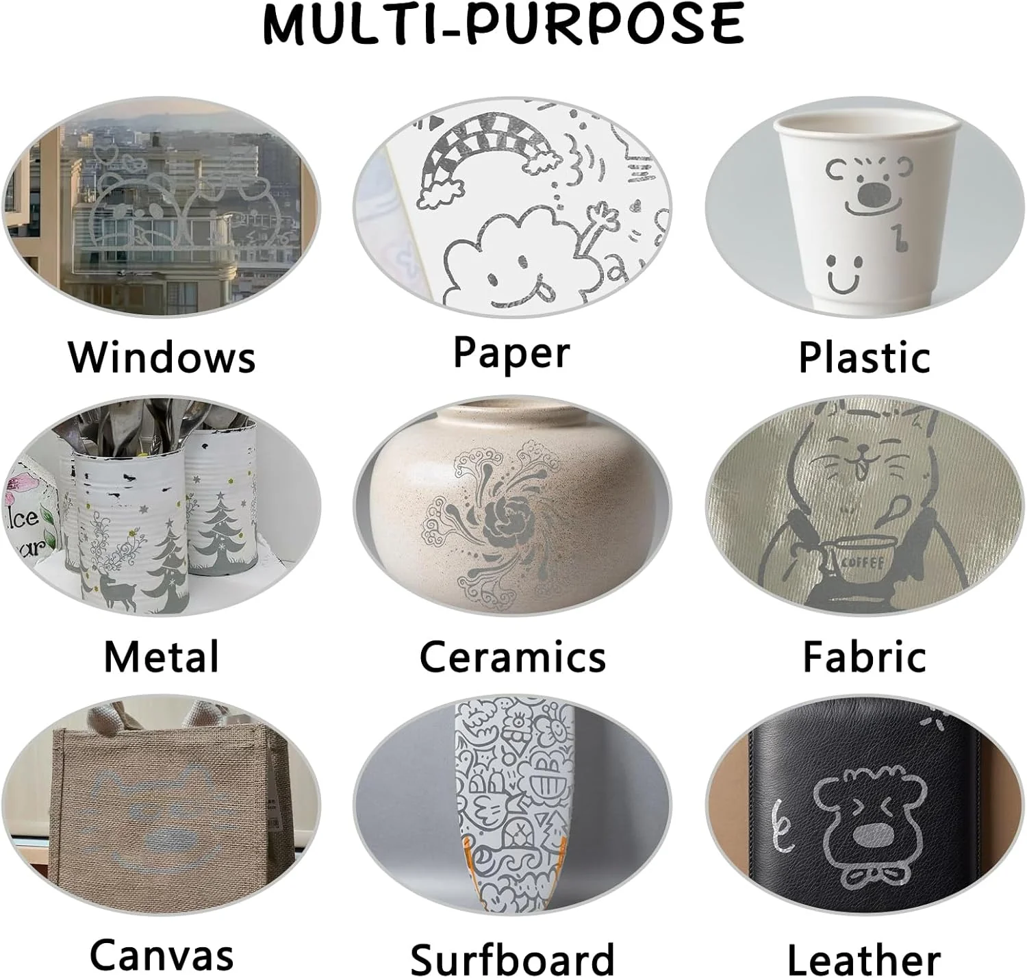 SFAIH Acrylic Silver Paint Pens - 8 Pack