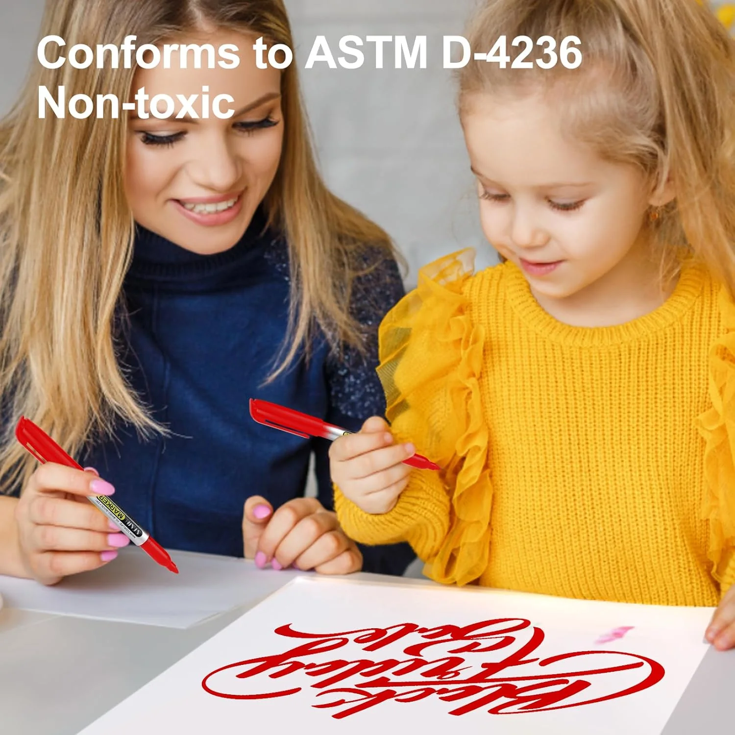 SFAIH Red Permanent Markers Bulk - 24 Pack