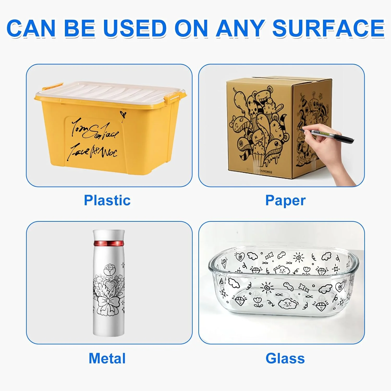 SFAIH 100 Black Permanent Markers Bulk -1s Quick