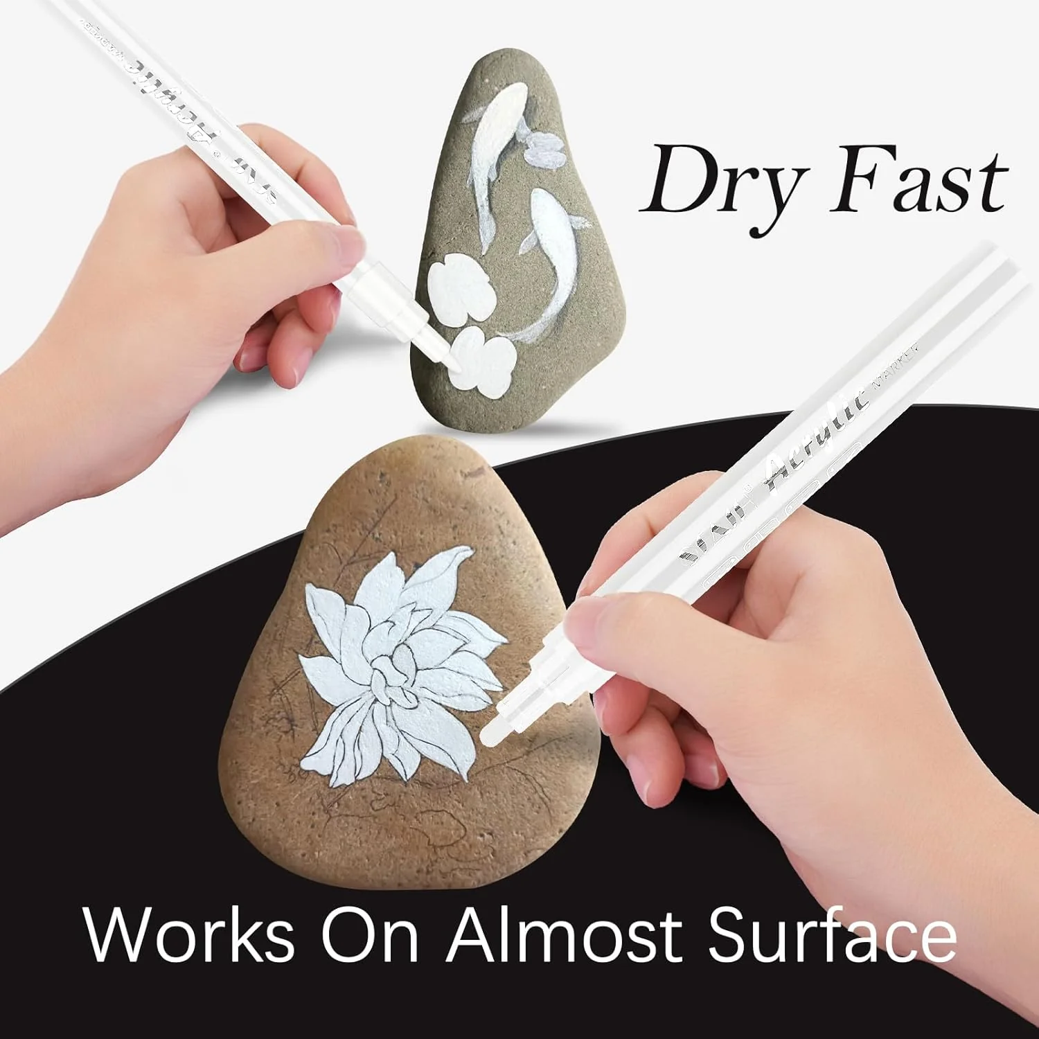 SFAIH Acrylic White Paint Pens - 8 Pack