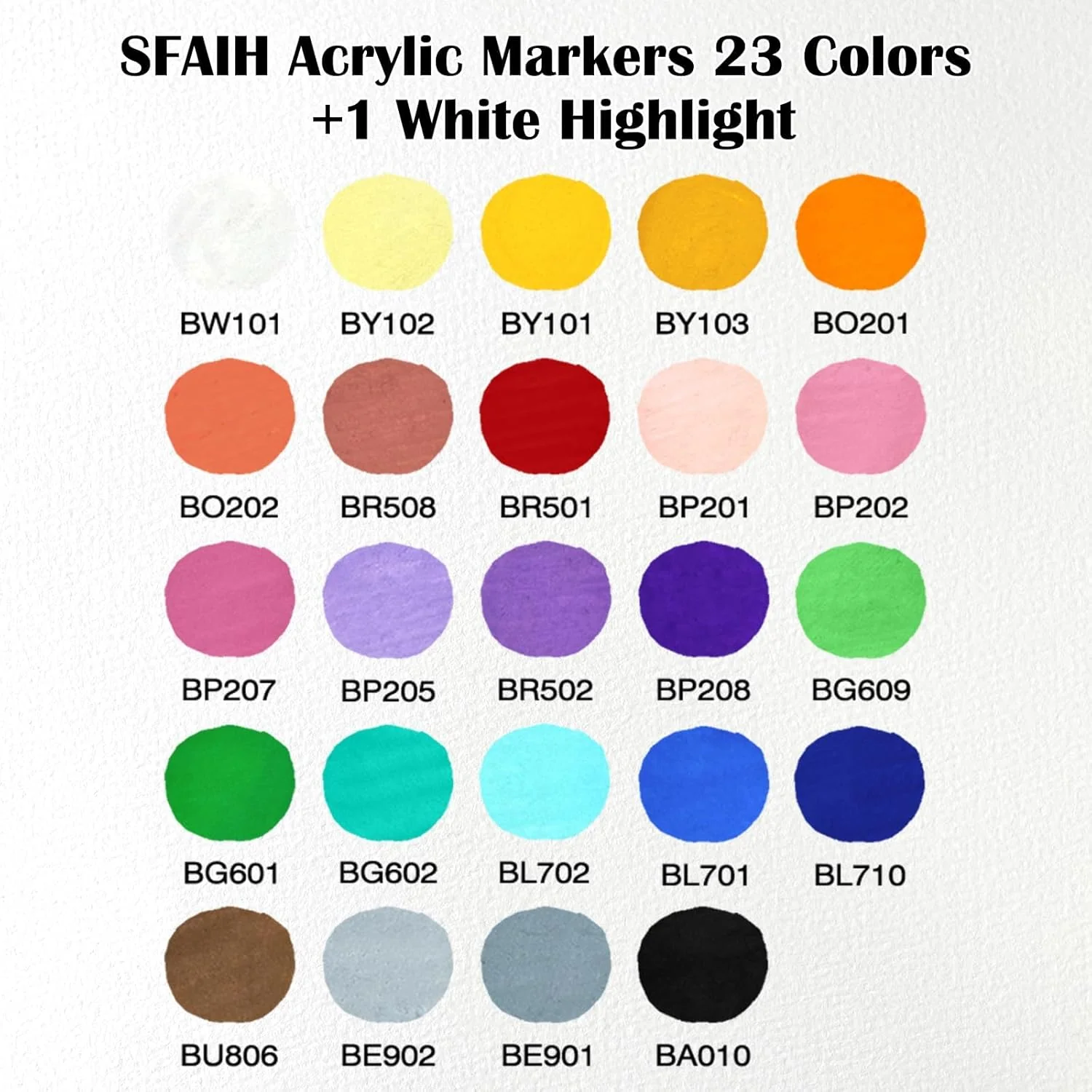 SFAIH Acrylic Paint Creative Markers, 24 Colors Dual