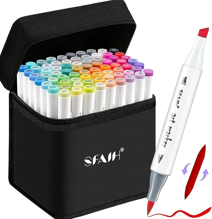 SFAIH Alcohol Markers Brush Tip & Chisel Tip
