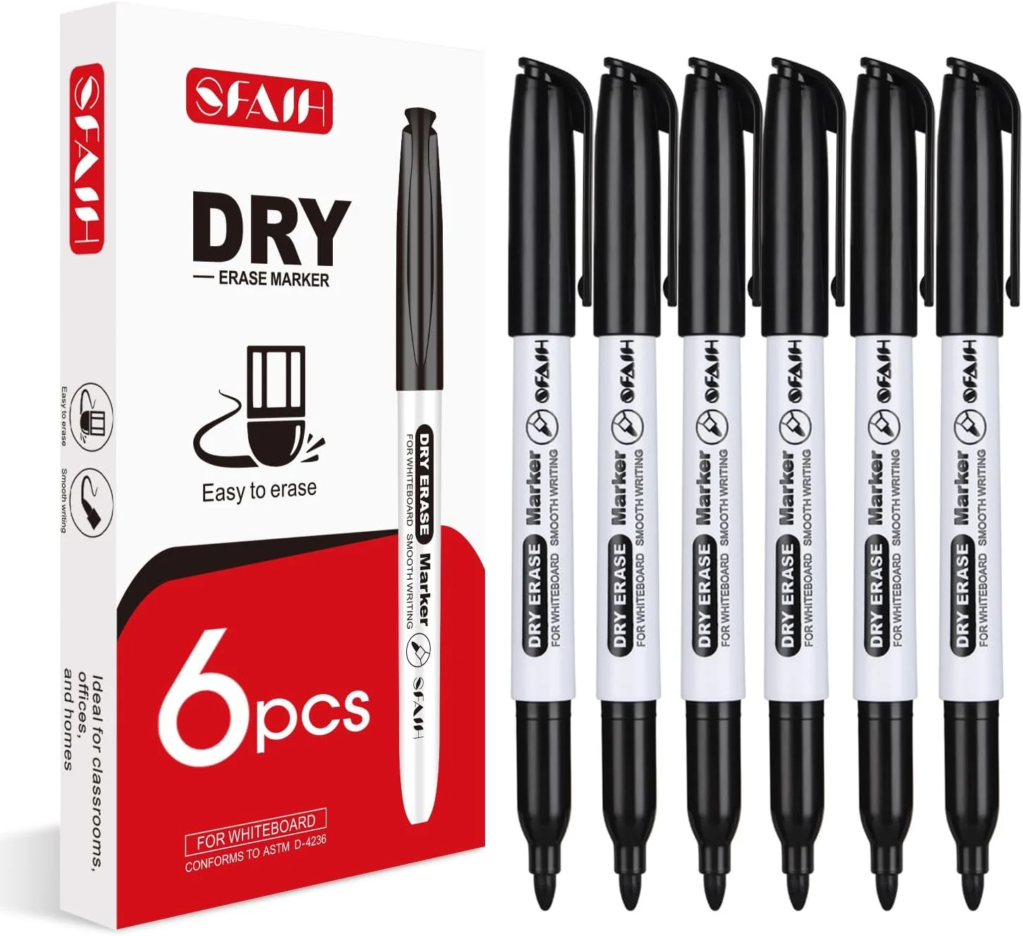 SFAIH Dry Erase Markers Fine Tip - 6