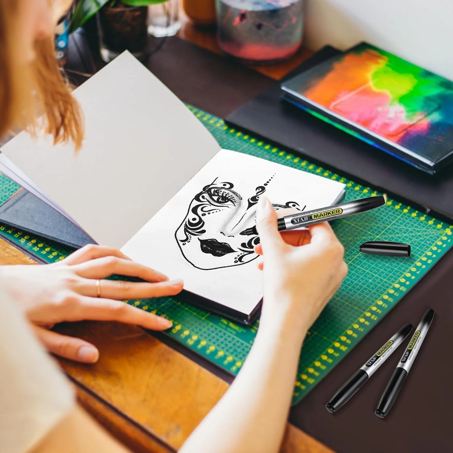 SFAIH Black Permanent Markers Bulk - 24 Pack