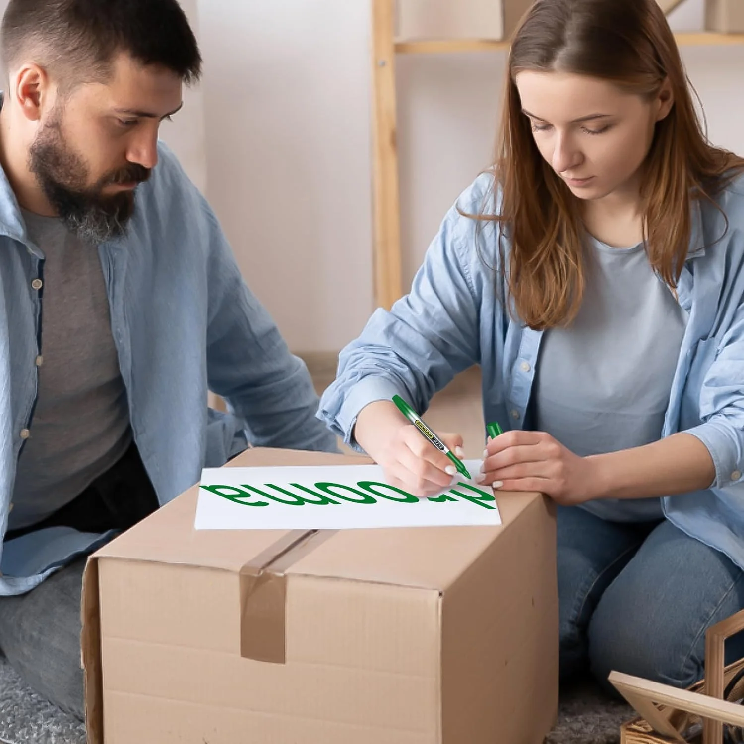 SFAIH Green Permanent Markers Bulk - 24 Pack