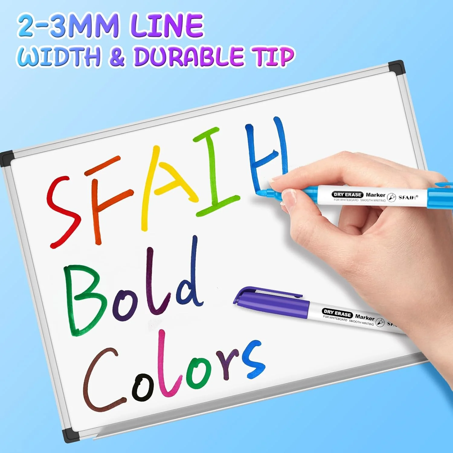SFAIH Dry Erase Markers Fine tip 12 Colors