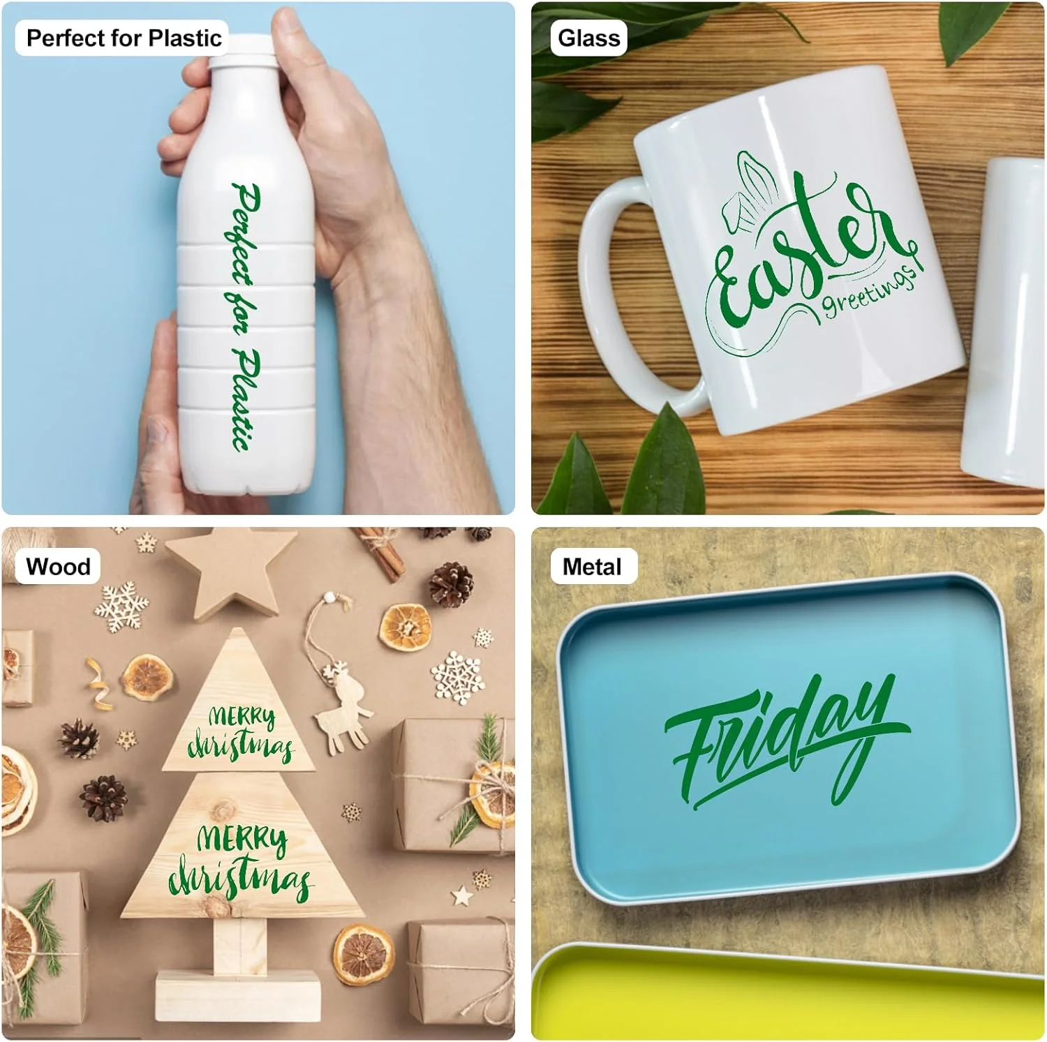 SFAIH Green Permanent Markers Bulk - 24 Pack