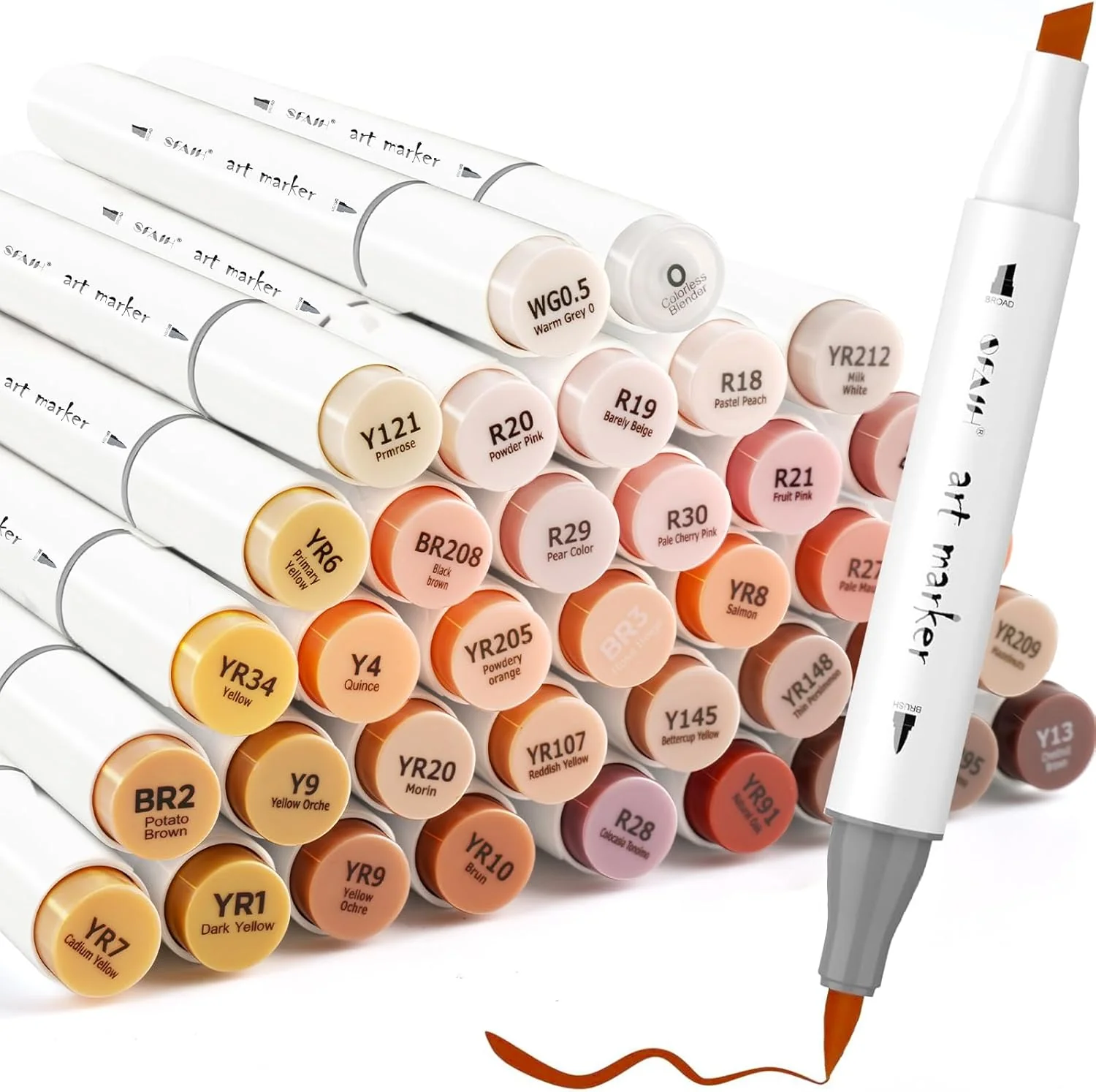 SFAIH Skin Tone Alcohol Markers Brush & Chisel