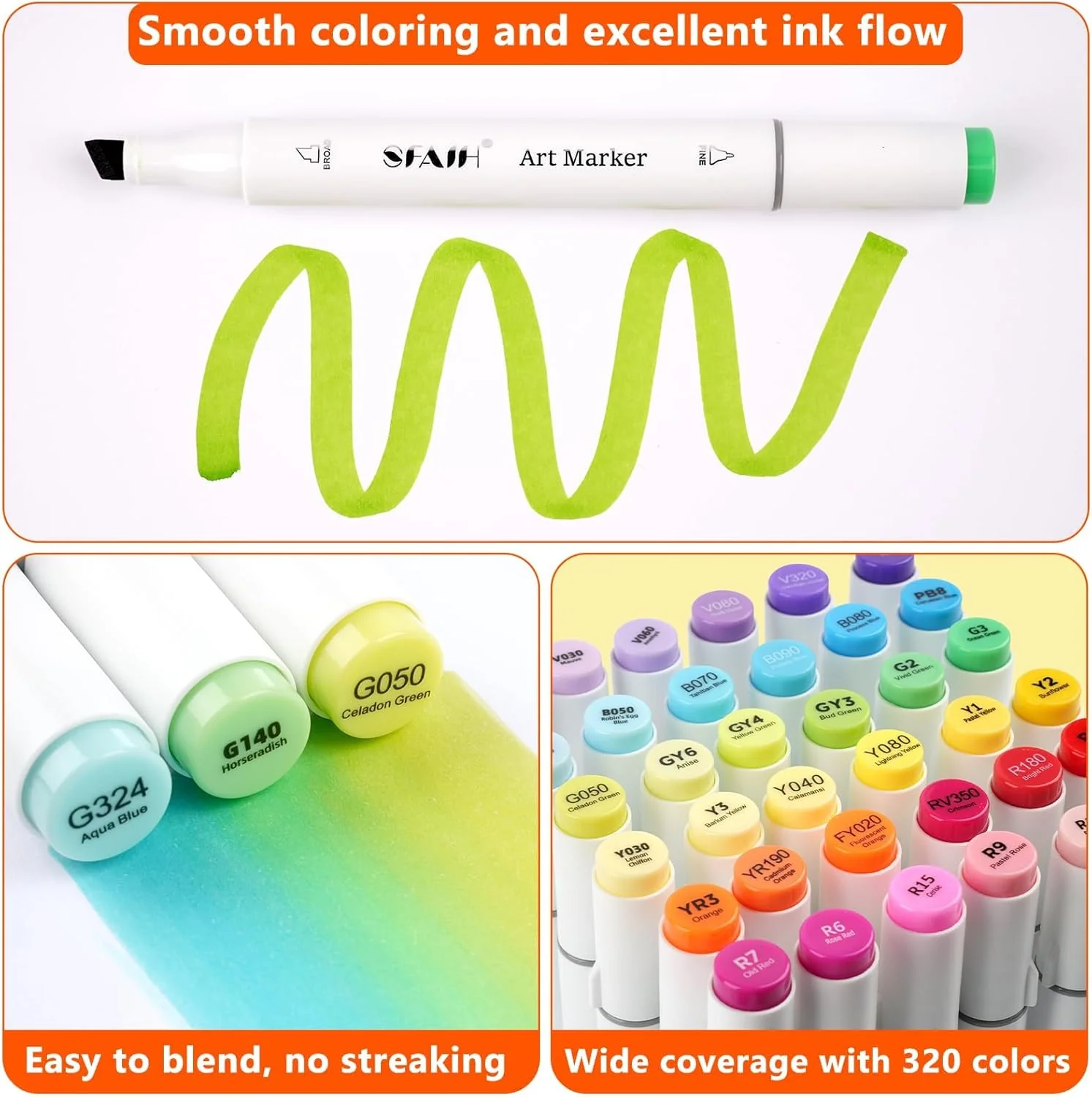 SFAIH Alcohol Markers Fine & Chisel - 321