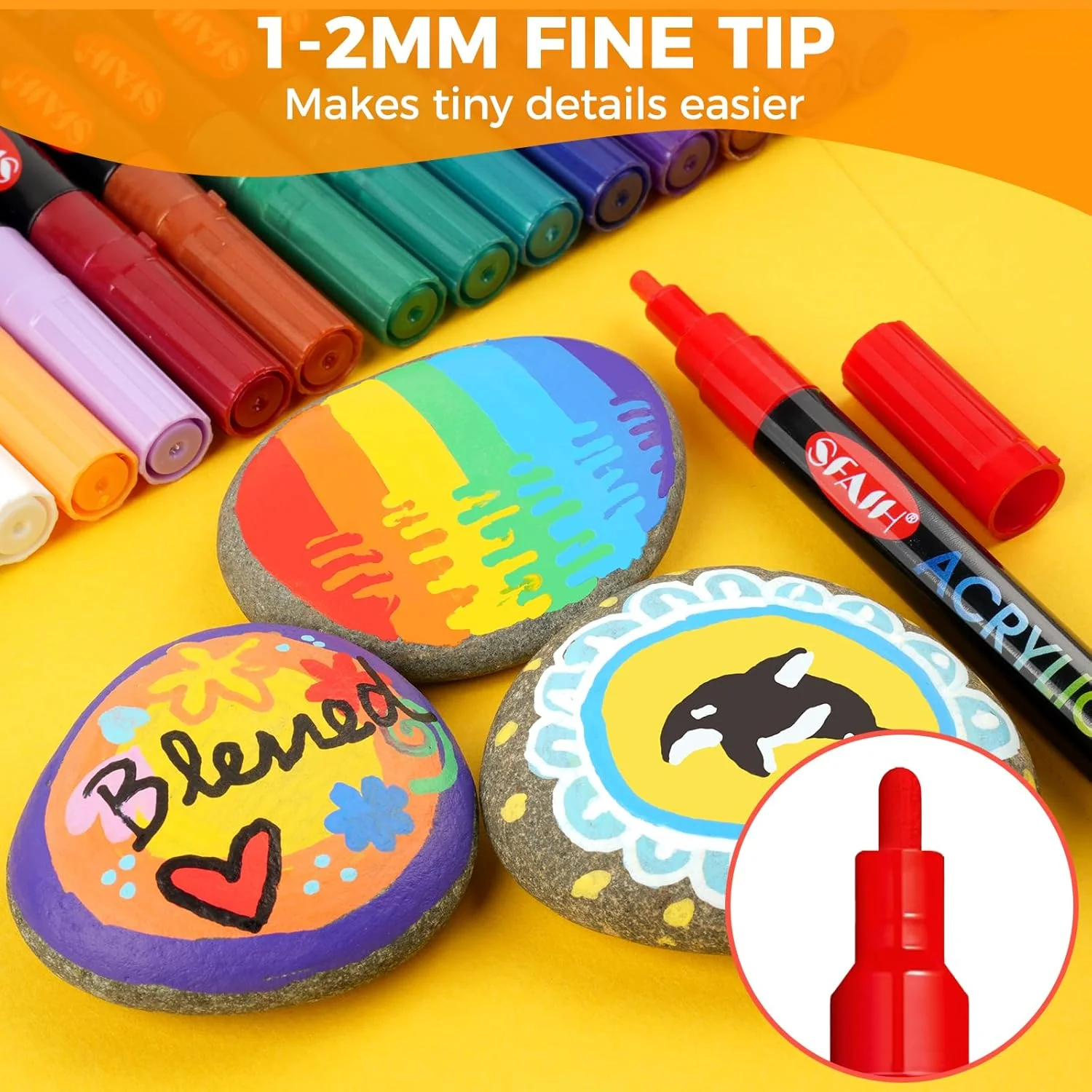 SFAIH 36 Vibrant Acrylic Paint Markers