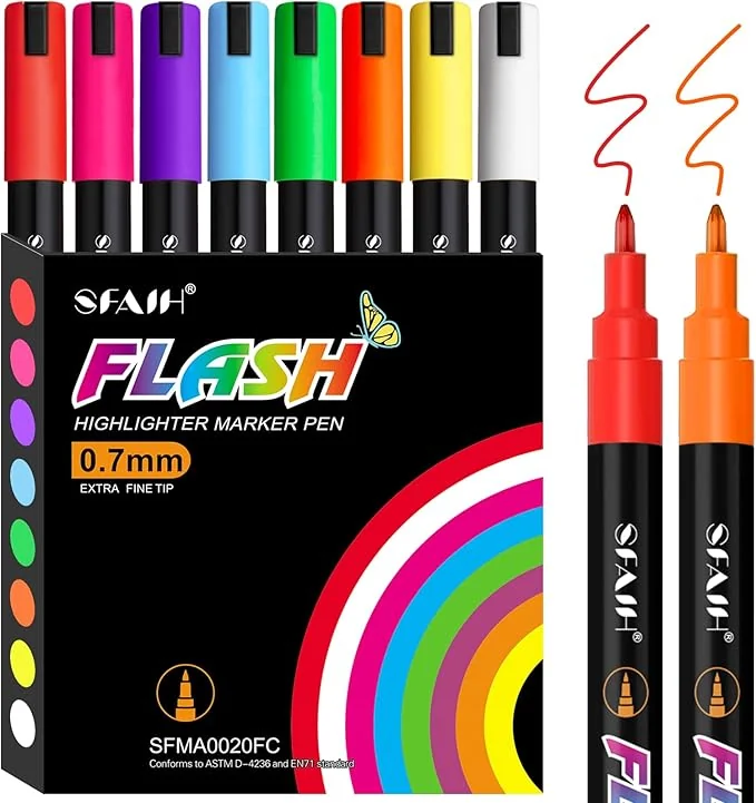 SFAIH 8 Vibrant Liquid Chalk Markers Erasable