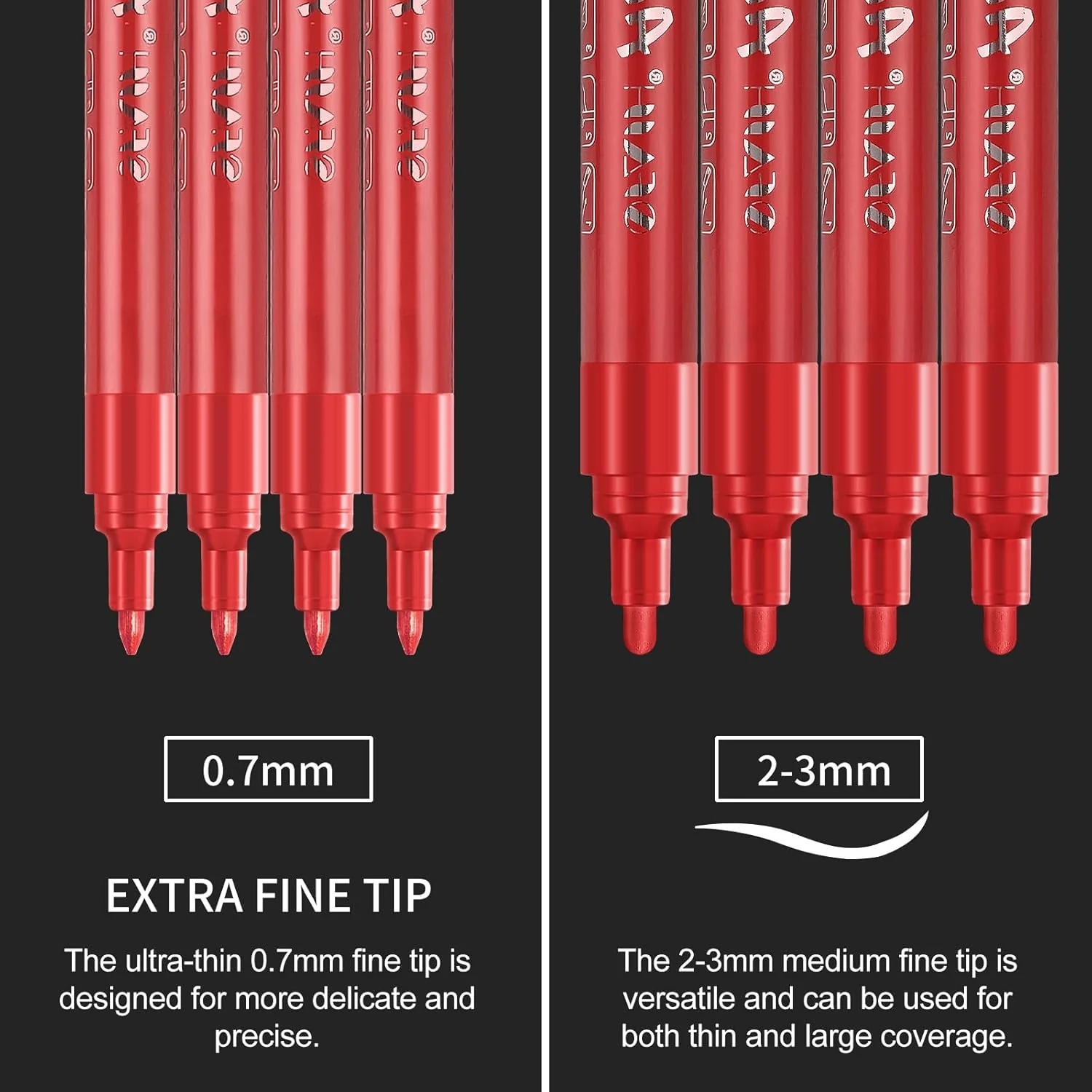 SFAIH Acrylic Red Paint Pens - 8 Pack