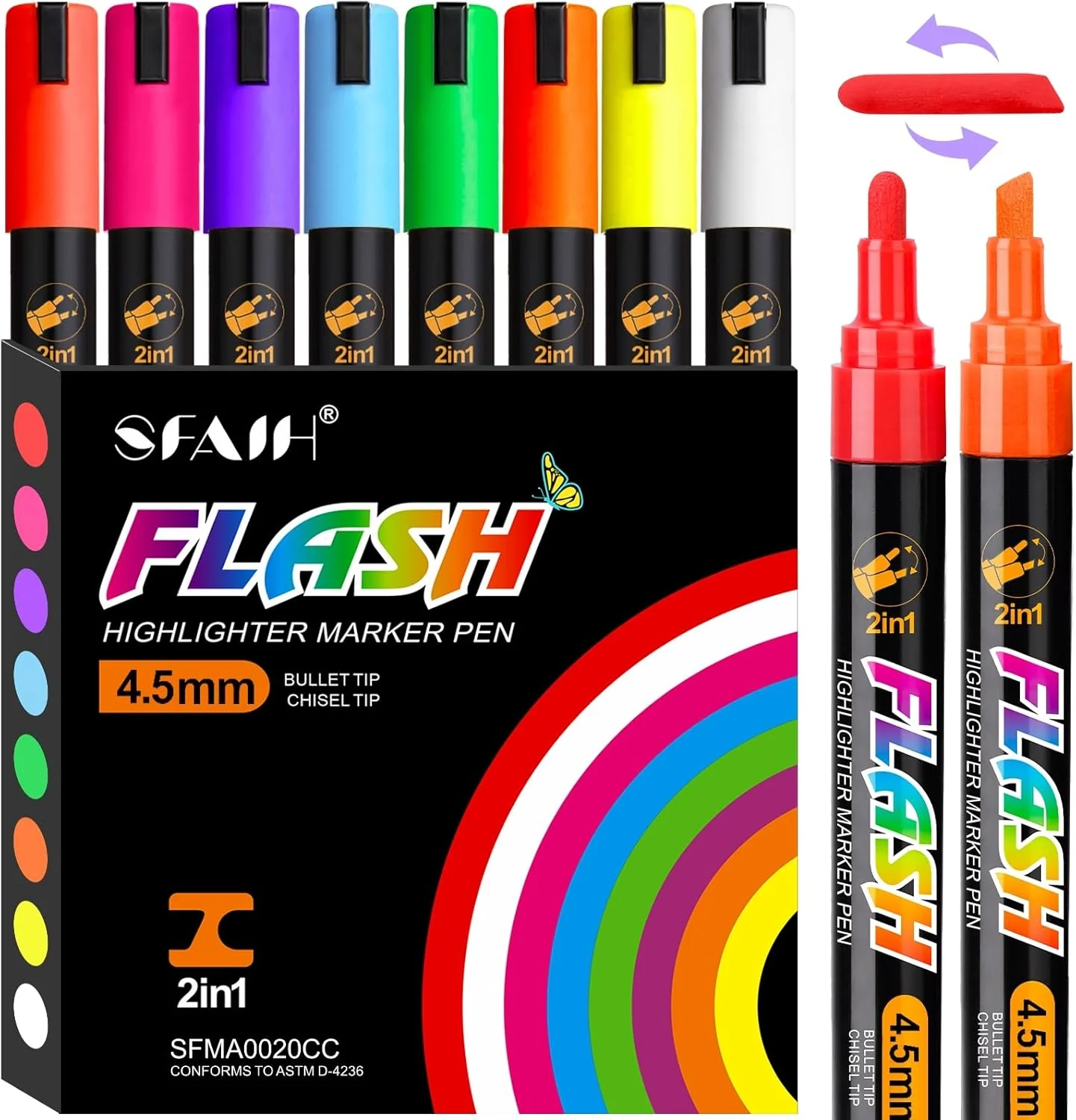 SFAIH 8 Vibrant Liquid Chalk Markers Erasable