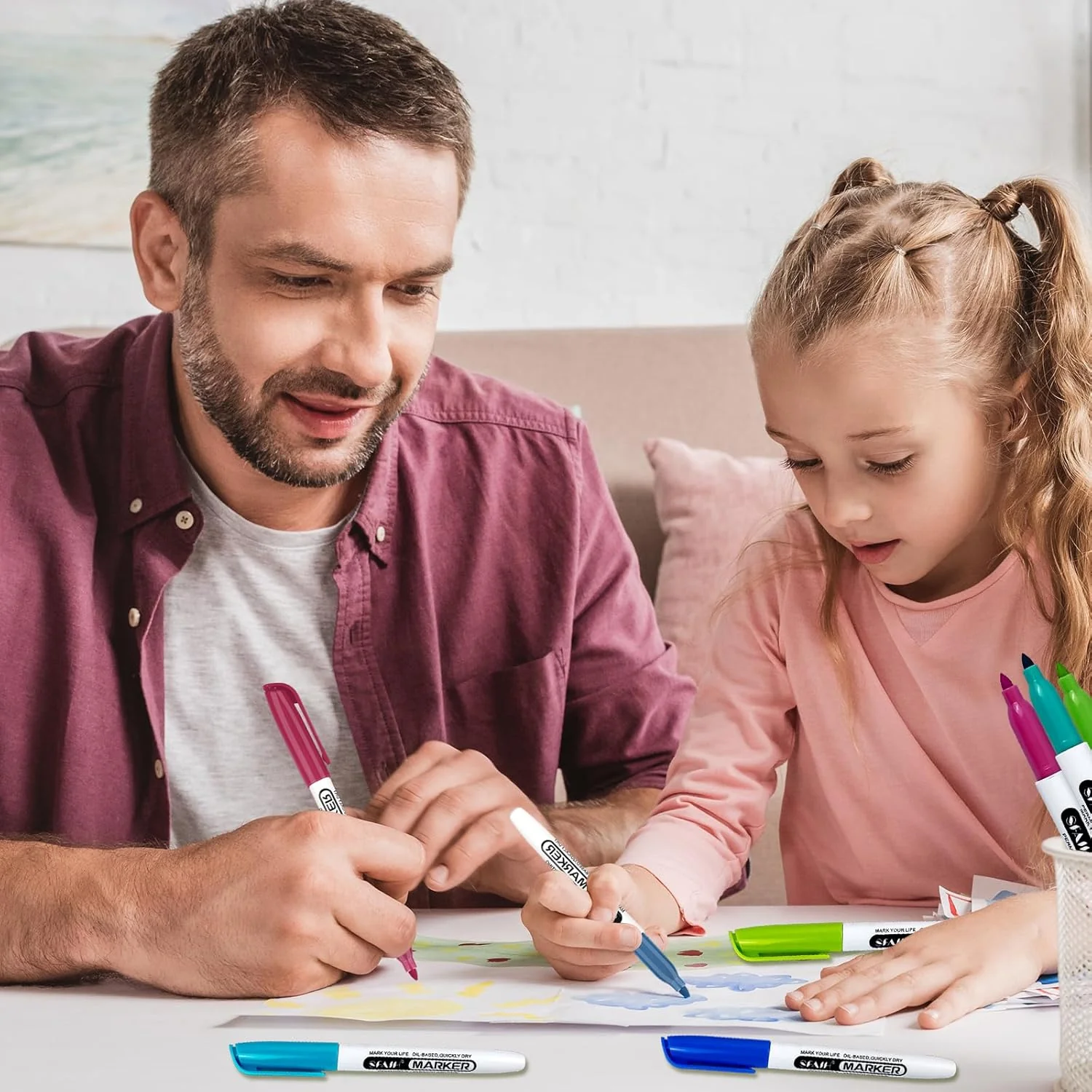 SFAIH 24 Colors Permanent Markers - Assorted Vibrant