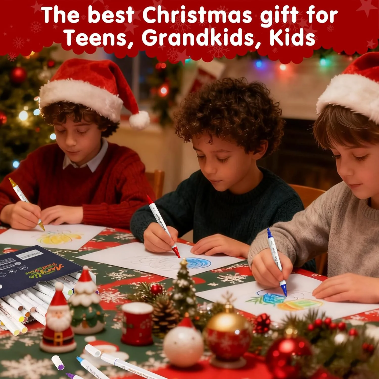 SFAIH Acrylic Paint Markers [60 Dual Tip Brush