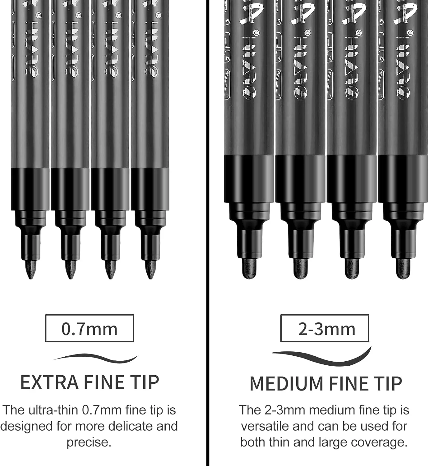 SFAIH Acrylic Black Paint Pens - 8 Pack