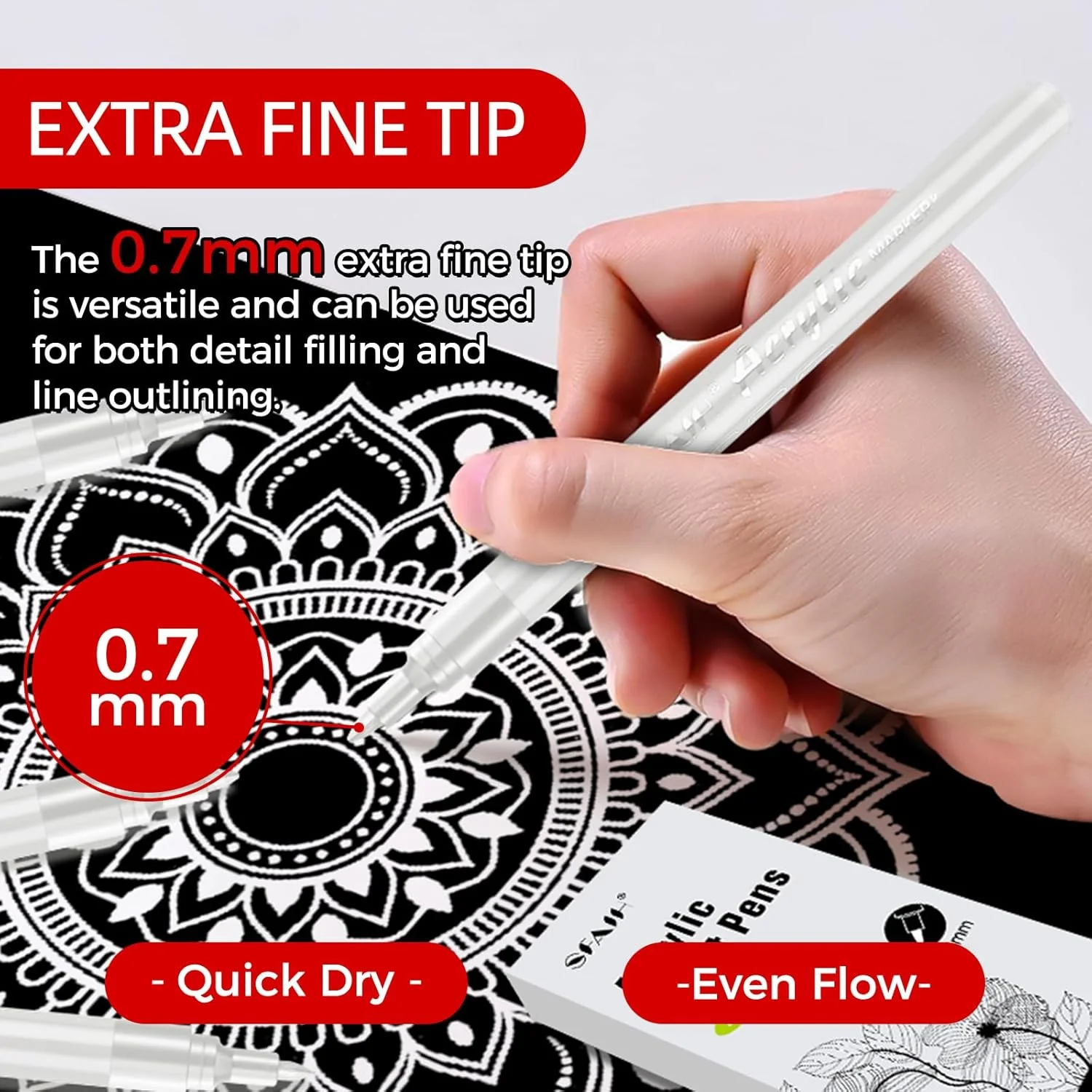 SFAIH White Paint Markers Pens - 4 Pack