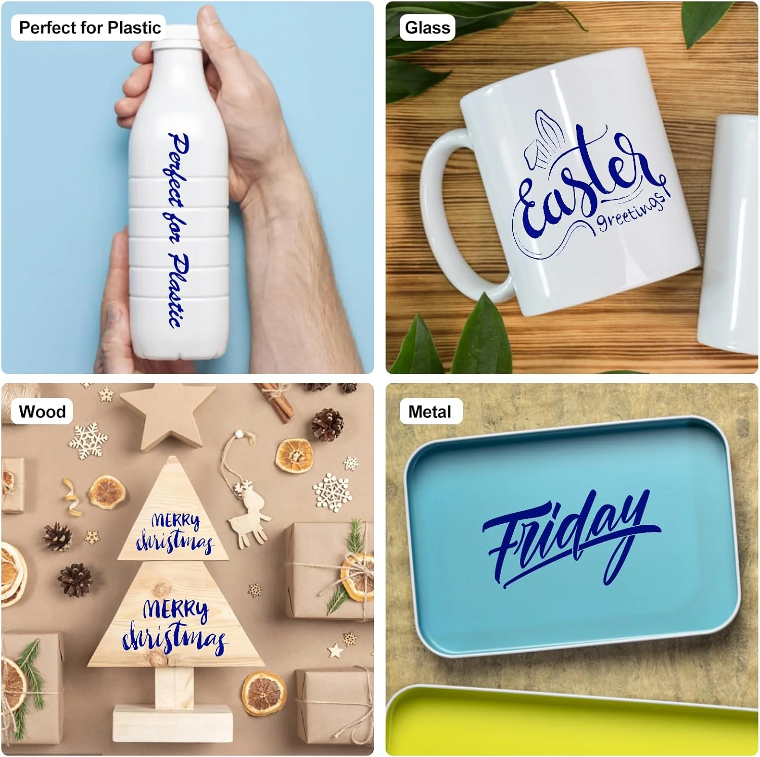 SFAIH Blue Permanent Markers Bulk - 24 Pack