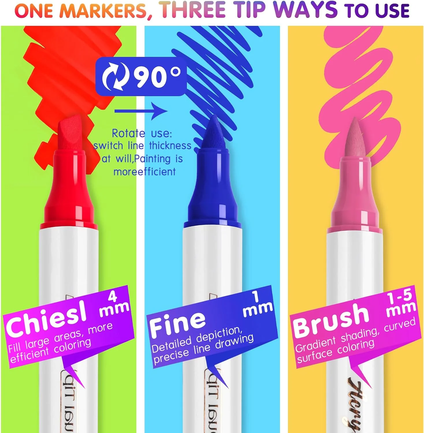 SFAIH Acrylic Paint Markers [60 Dual Tip Brush
