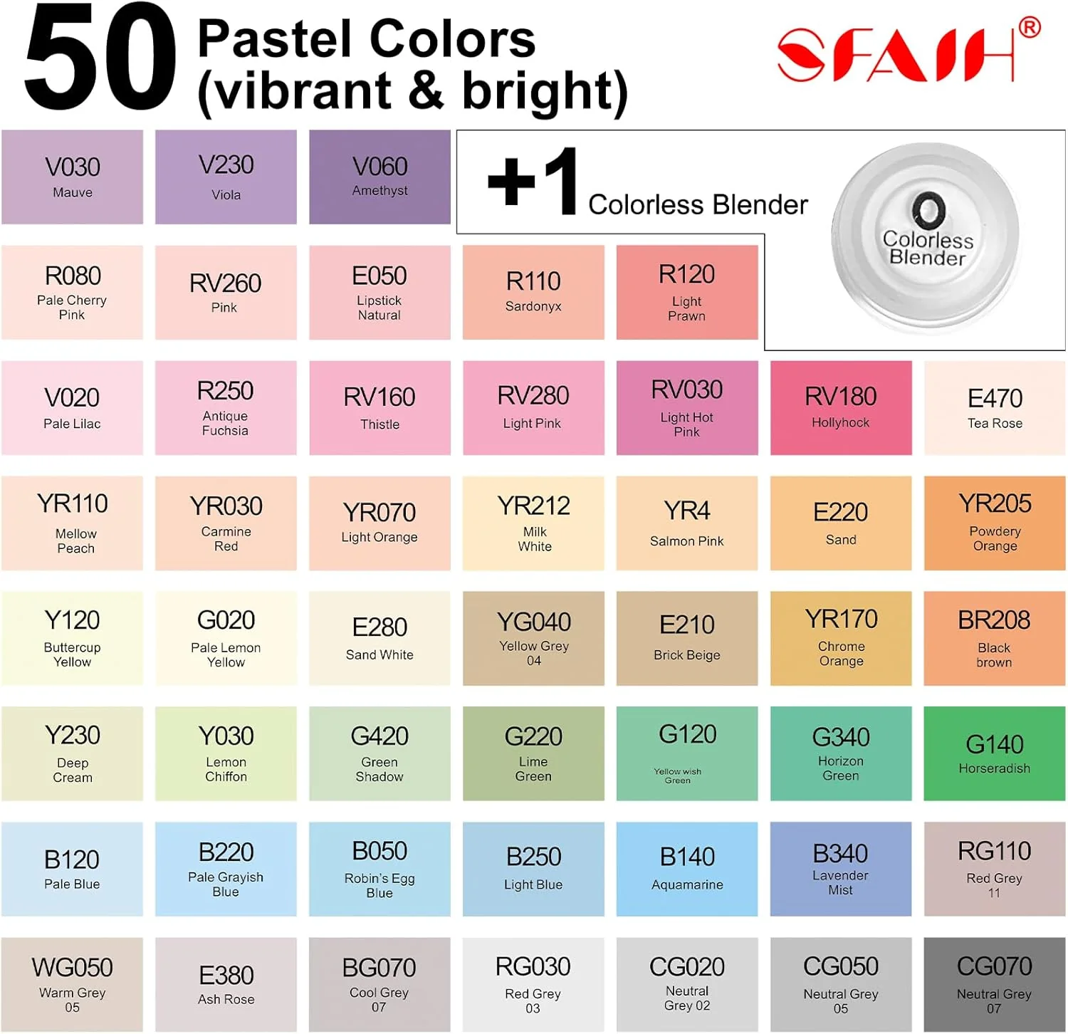 SFAIH Alcohol Markers Brush Tip - 51 Pastel