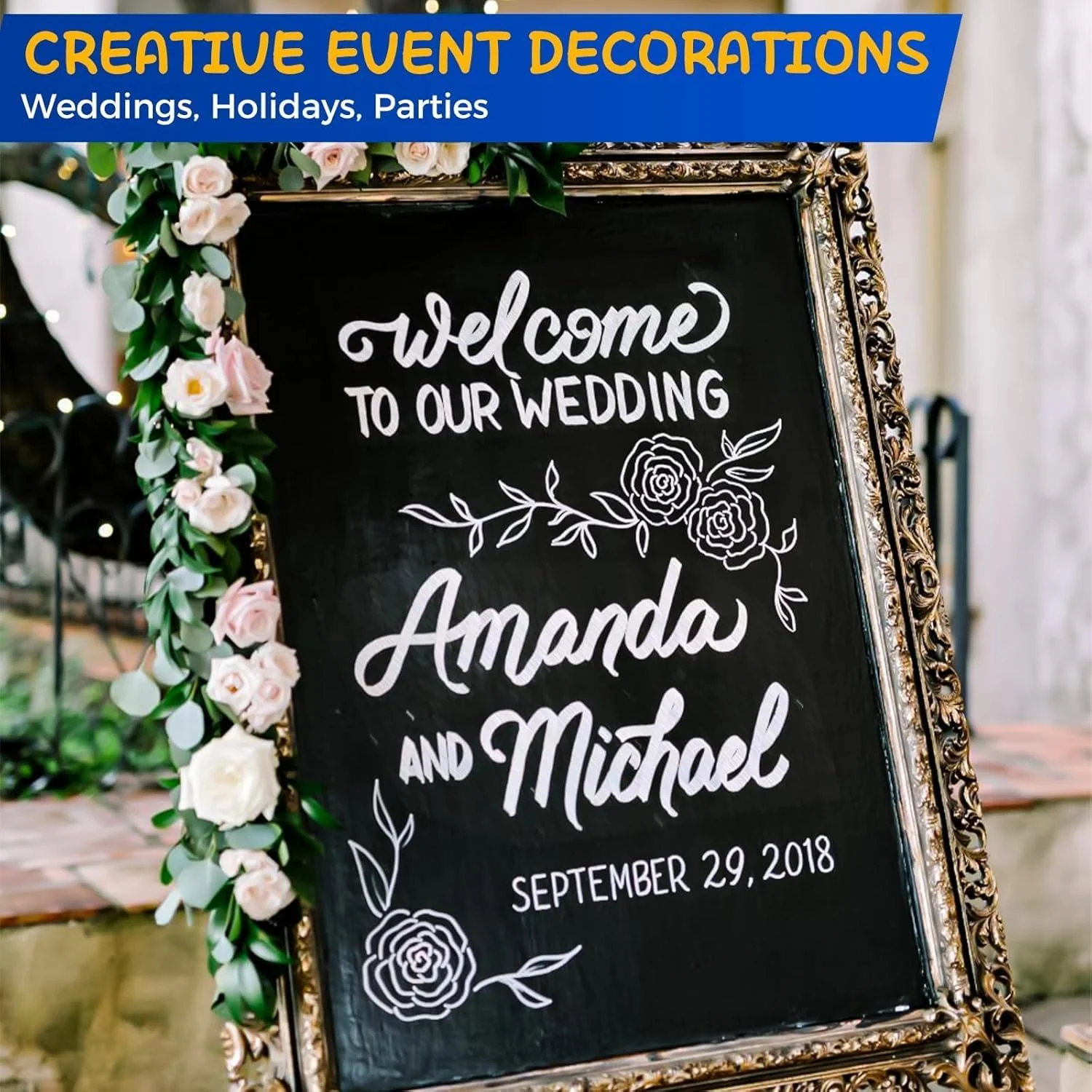 SFAIH Liquid Chalk Markers for Bhalkboard - White