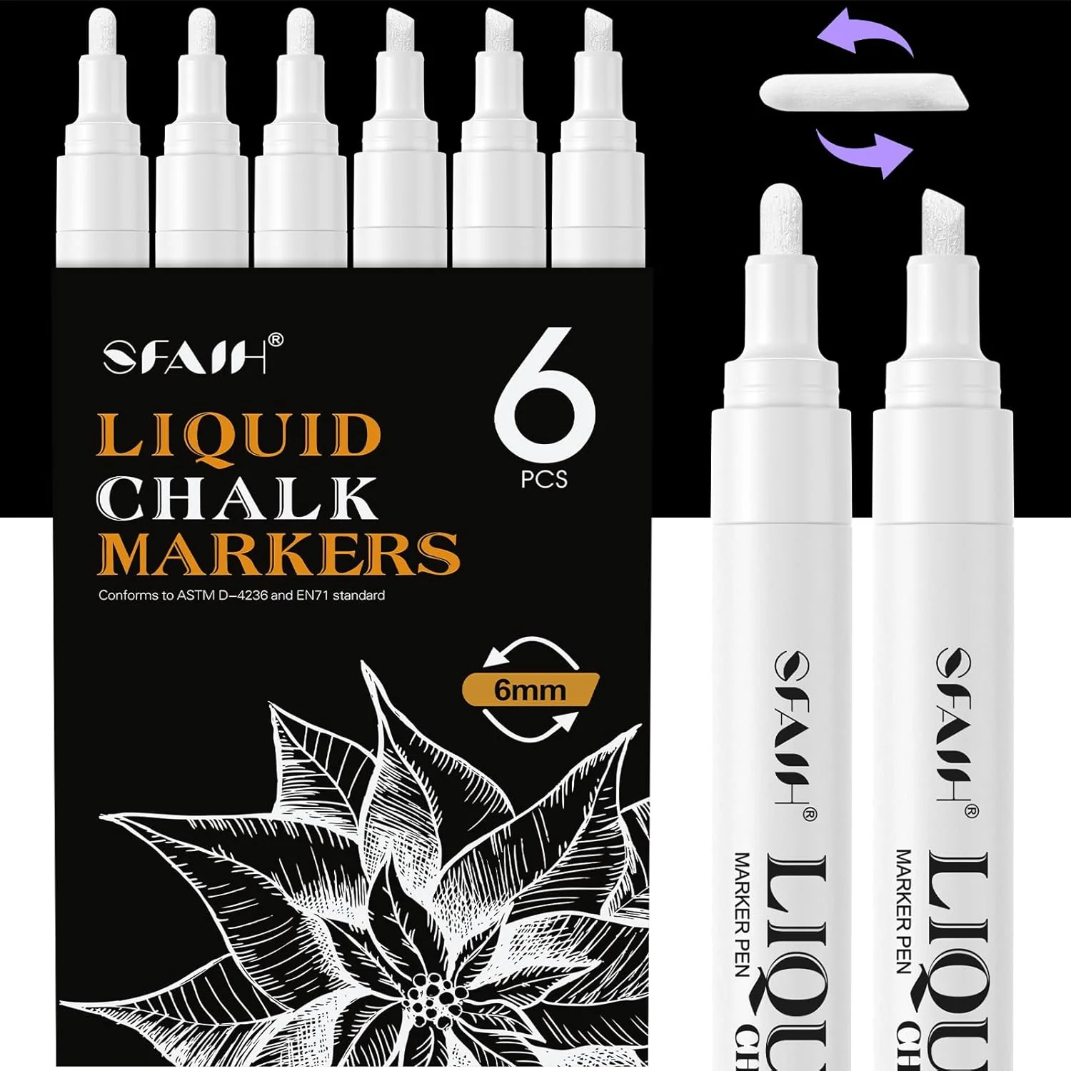 SFAIH Liquid Chalk Markers for Bhalkboard - White