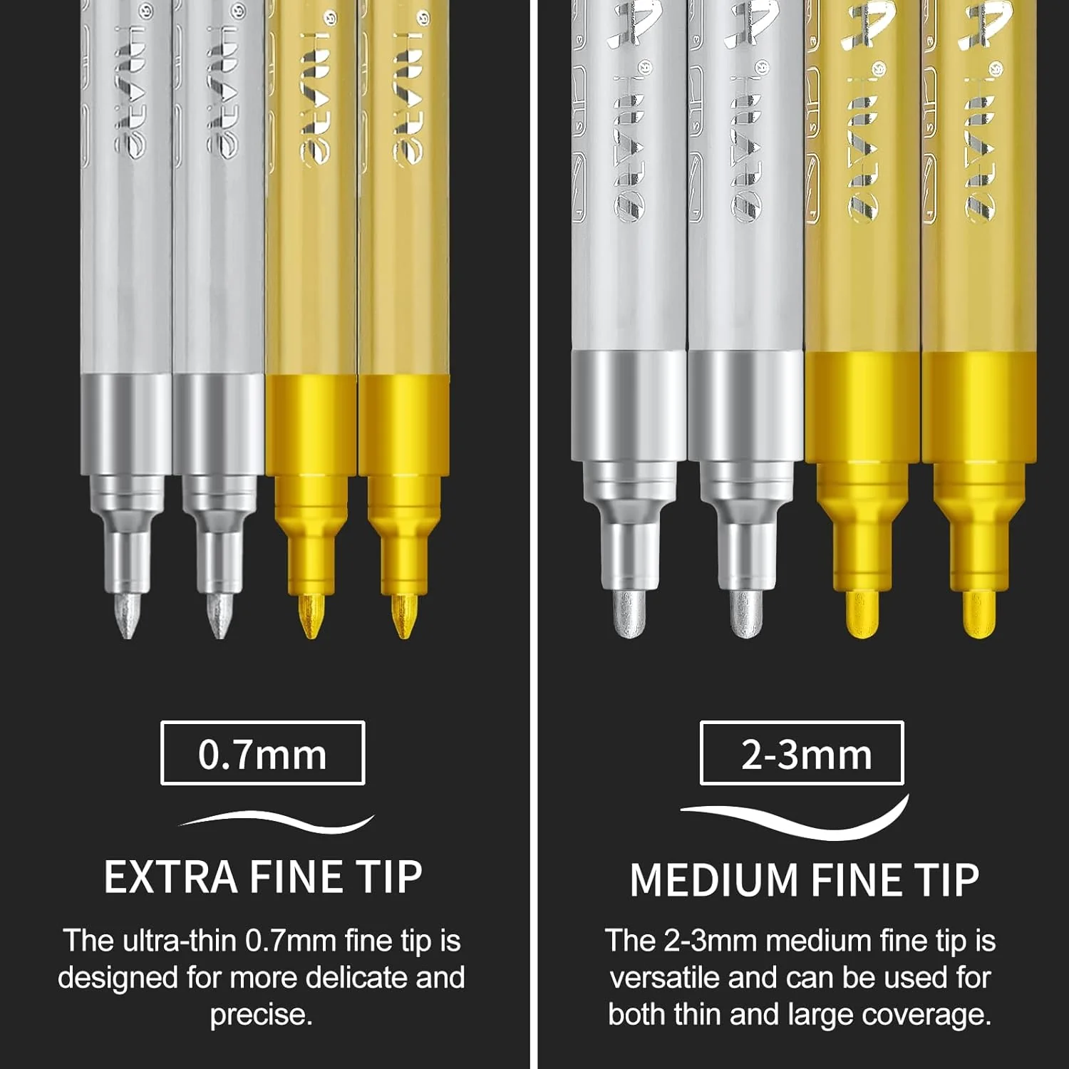 SFAIH Gold & Silver Acrylic Paint Markers