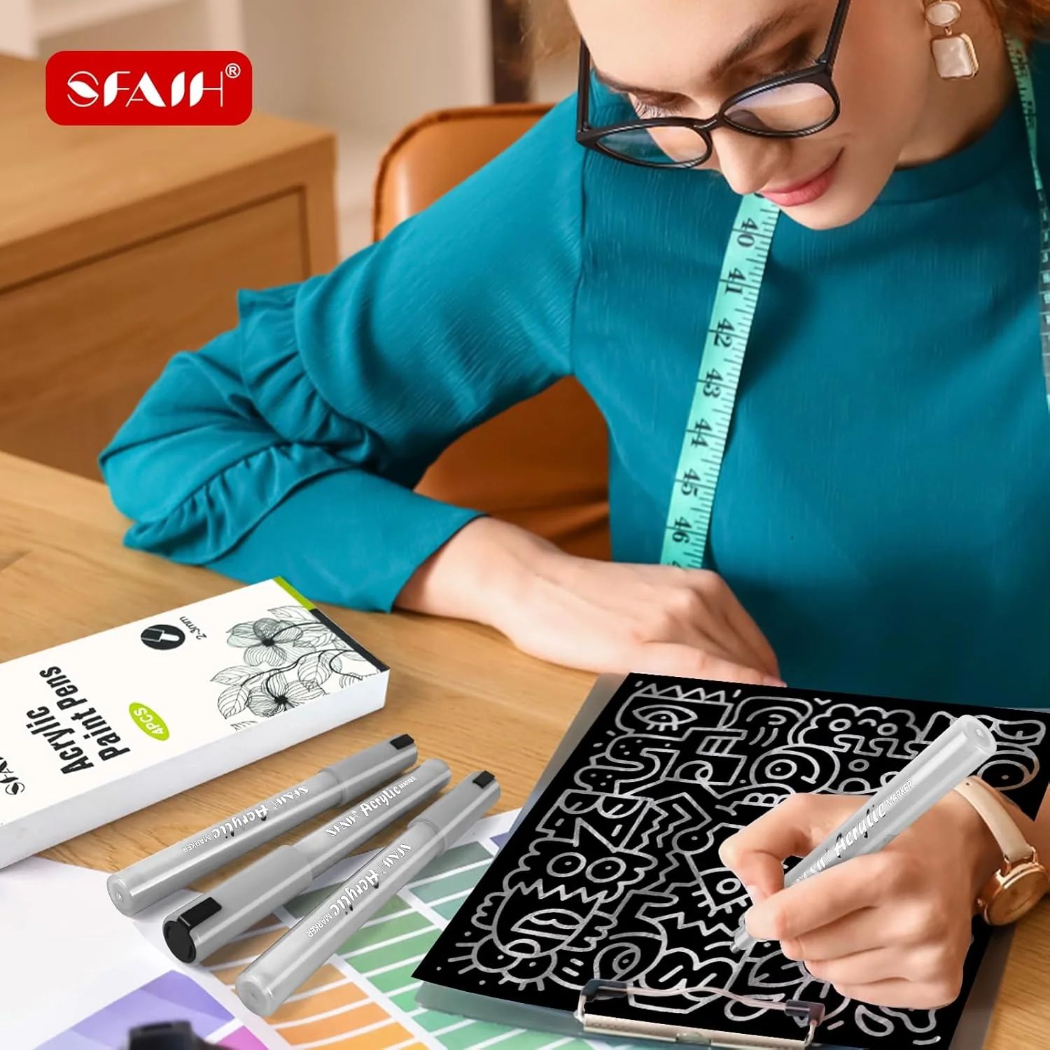 SFAIH Silver Paint Markers Pens - 4 Pack