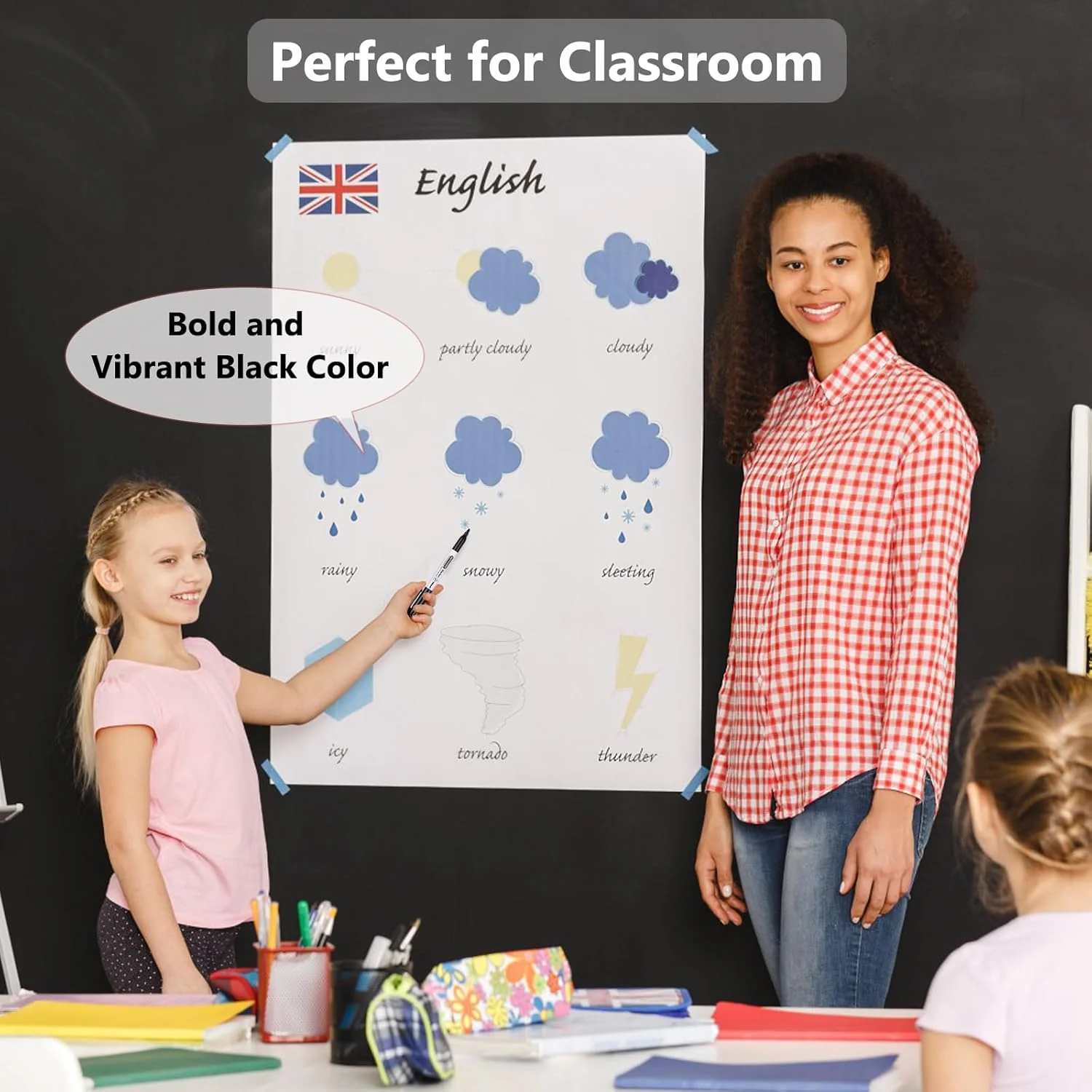 SFAIH Dry Erase Markers Fine Tip - 6