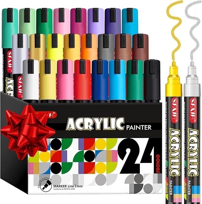 SFAIH Acrylic Creative Markers - 3mm Replaceable Nibs
