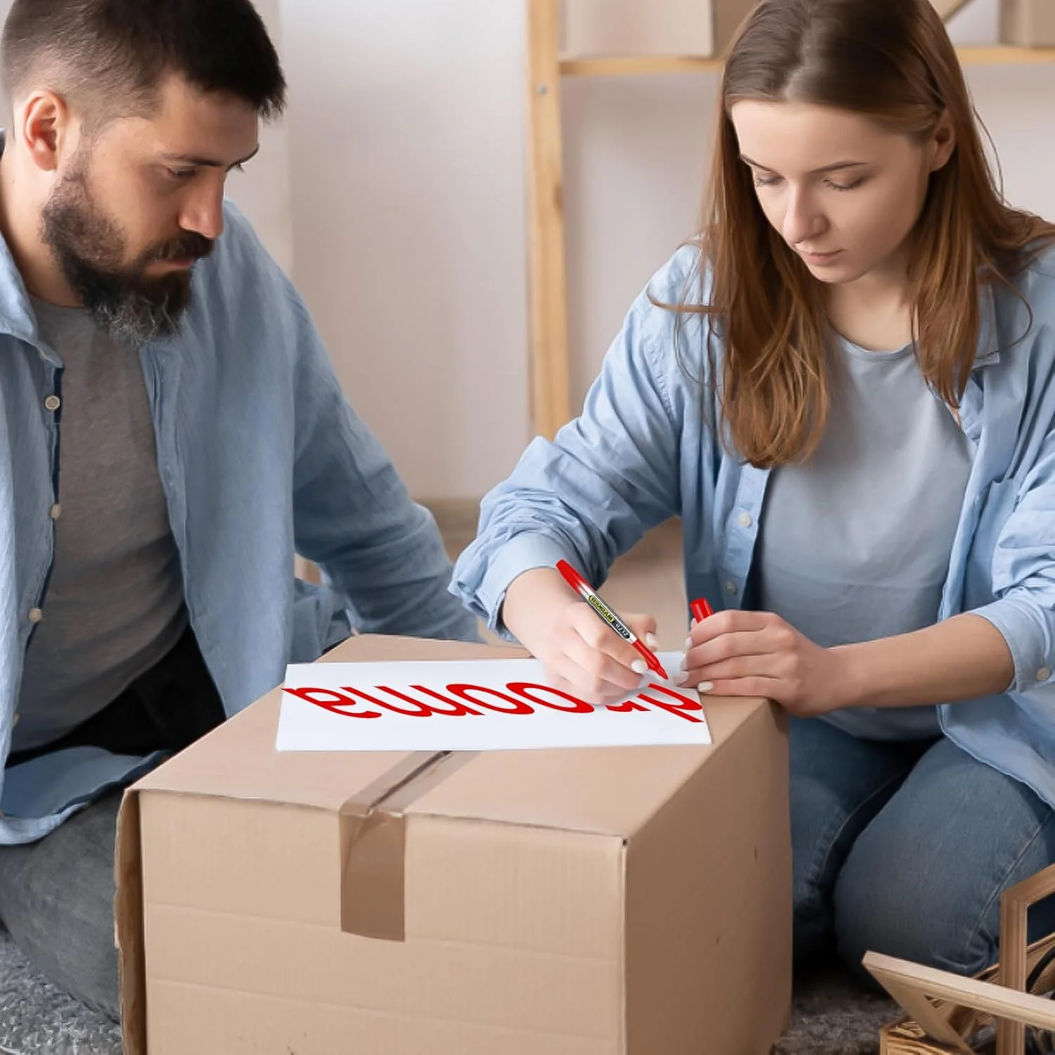 SFAIH Red Permanent Markers Bulk - 24 Pack