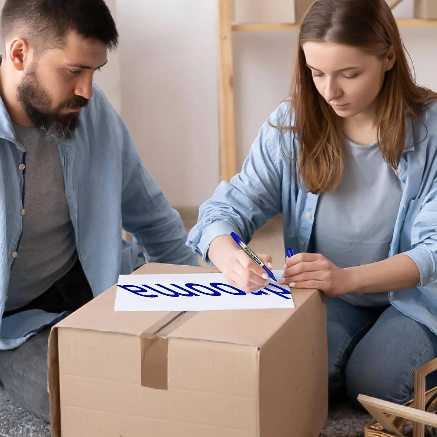 SFAIH Blue Permanent Markers Bulk - 24 Pack