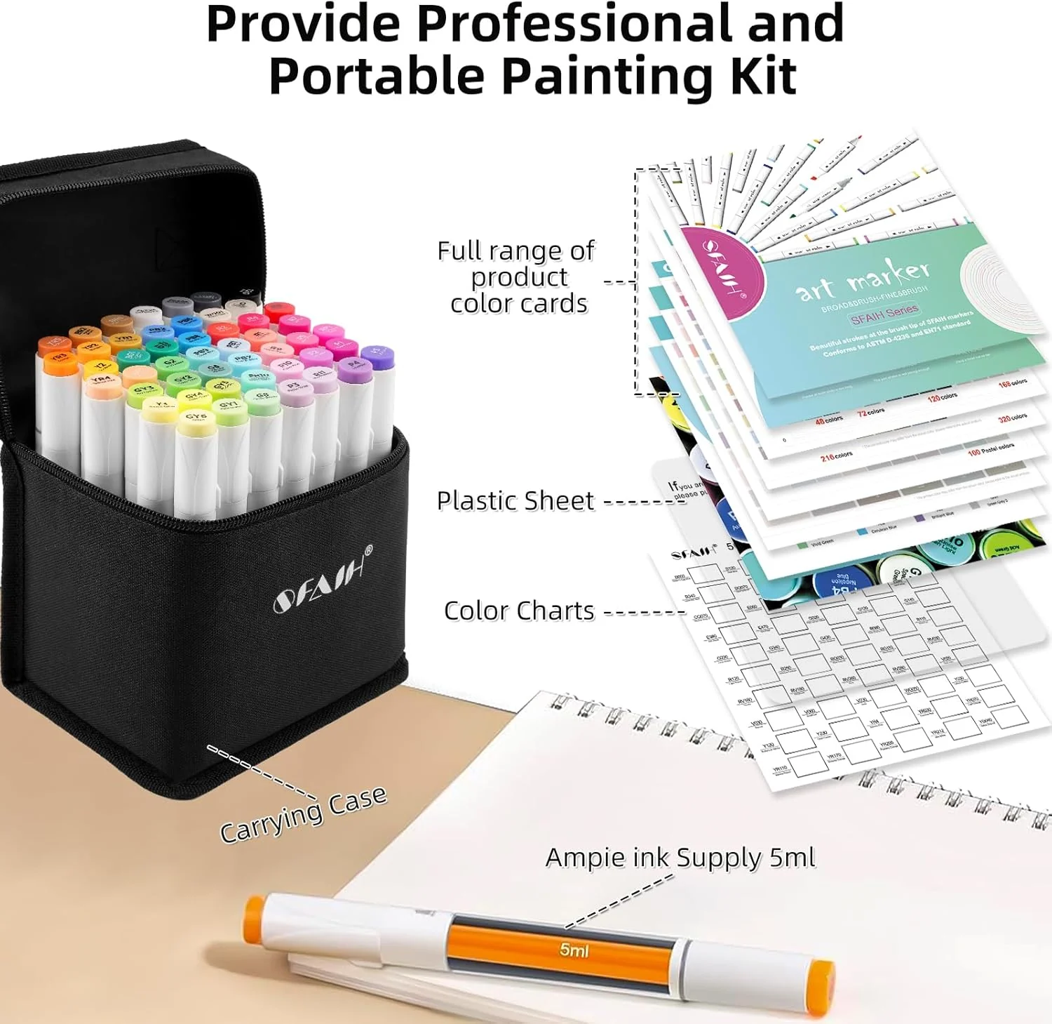 SFAIH Alcohol Markers Brush Tip & Fine Tip