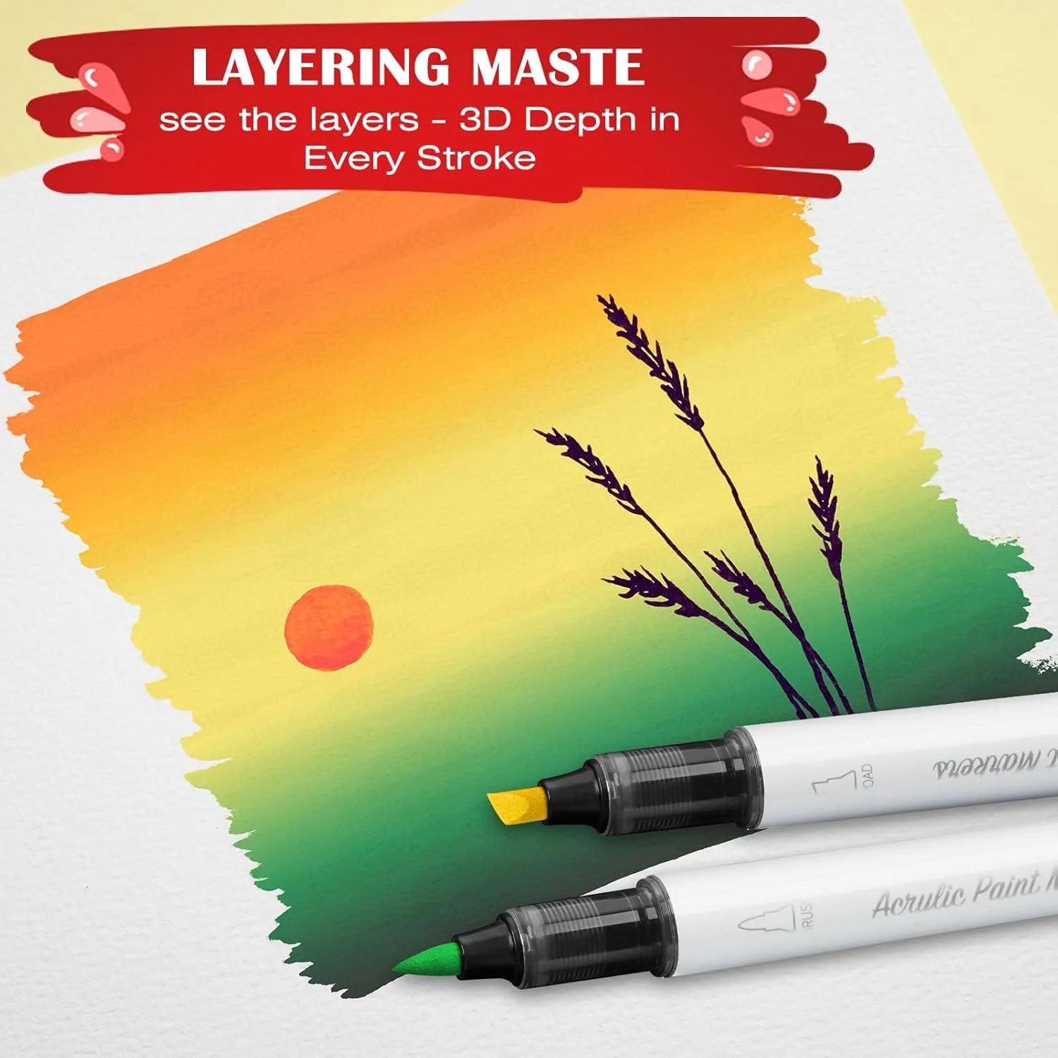 SFAIH Acrylic Paint Creative Markers, 24 Colors Dual