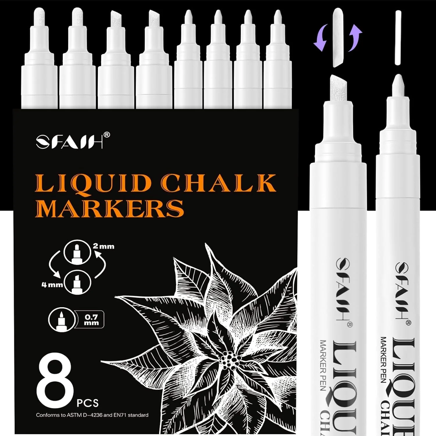 SFAIH White Liquid Chalk Markers for Blackboard, Glass