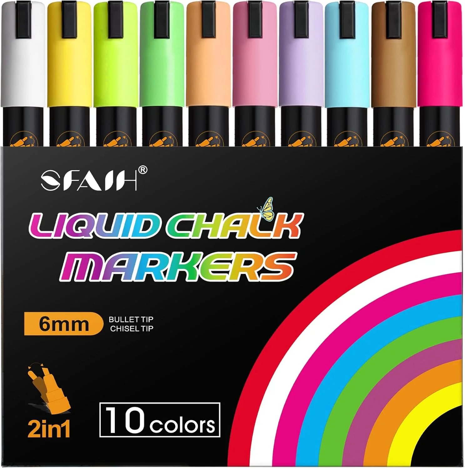 SFAIH 10 Pastel Liquid Chalk Markers [1s Wet
