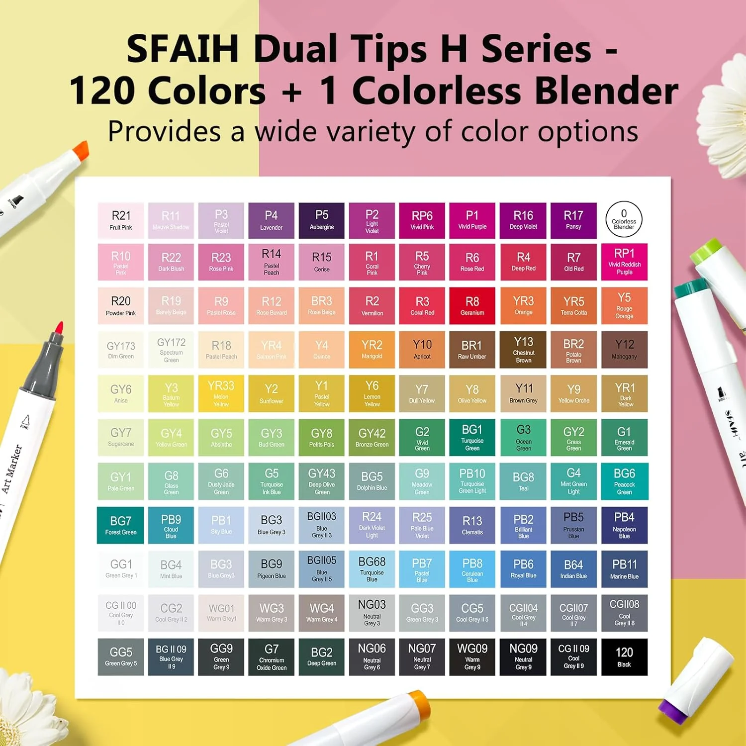 SFAIH Alcohol Markers Chisel & Fine - 121