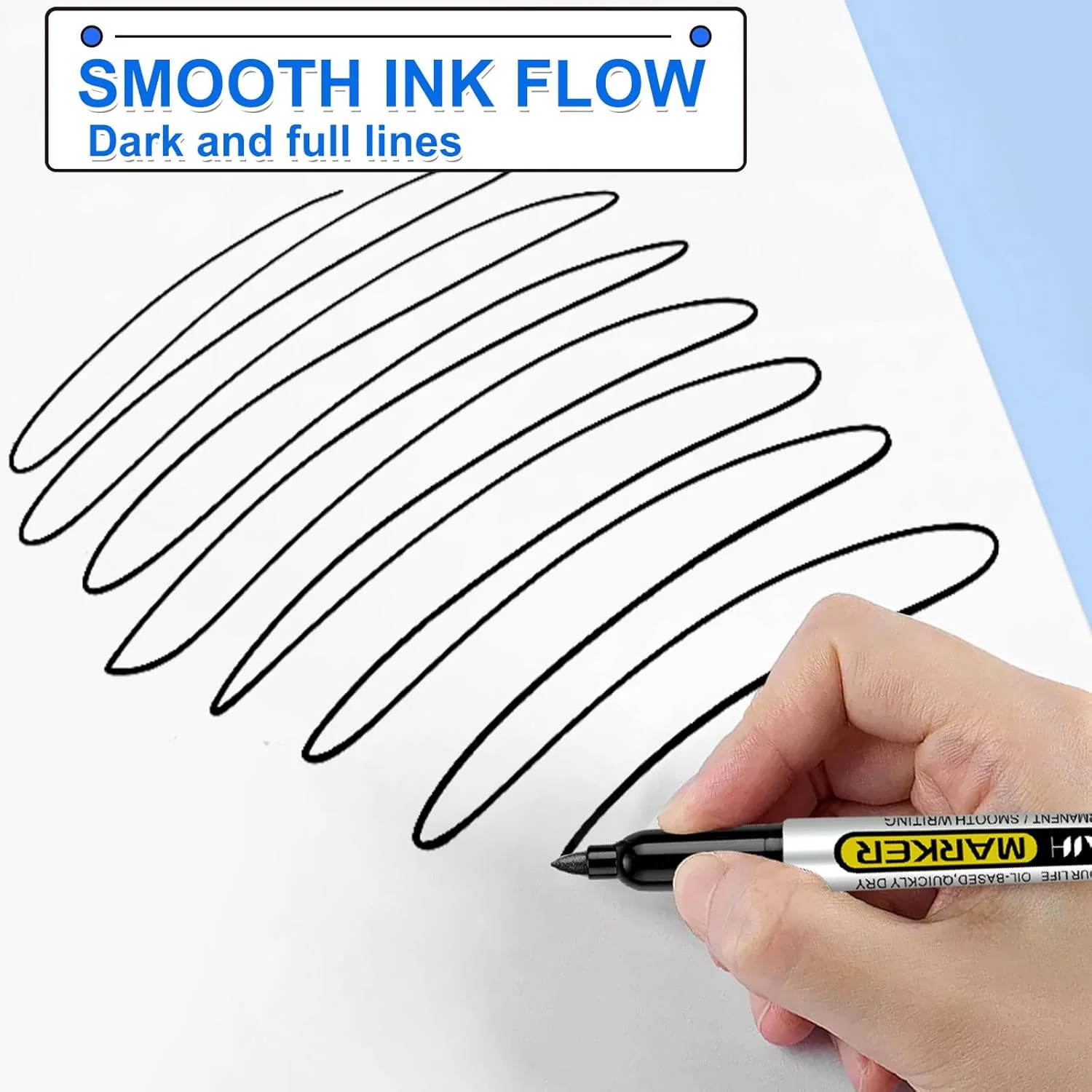 SFAIH 100 Black Permanent Markers Bulk -1s Quick