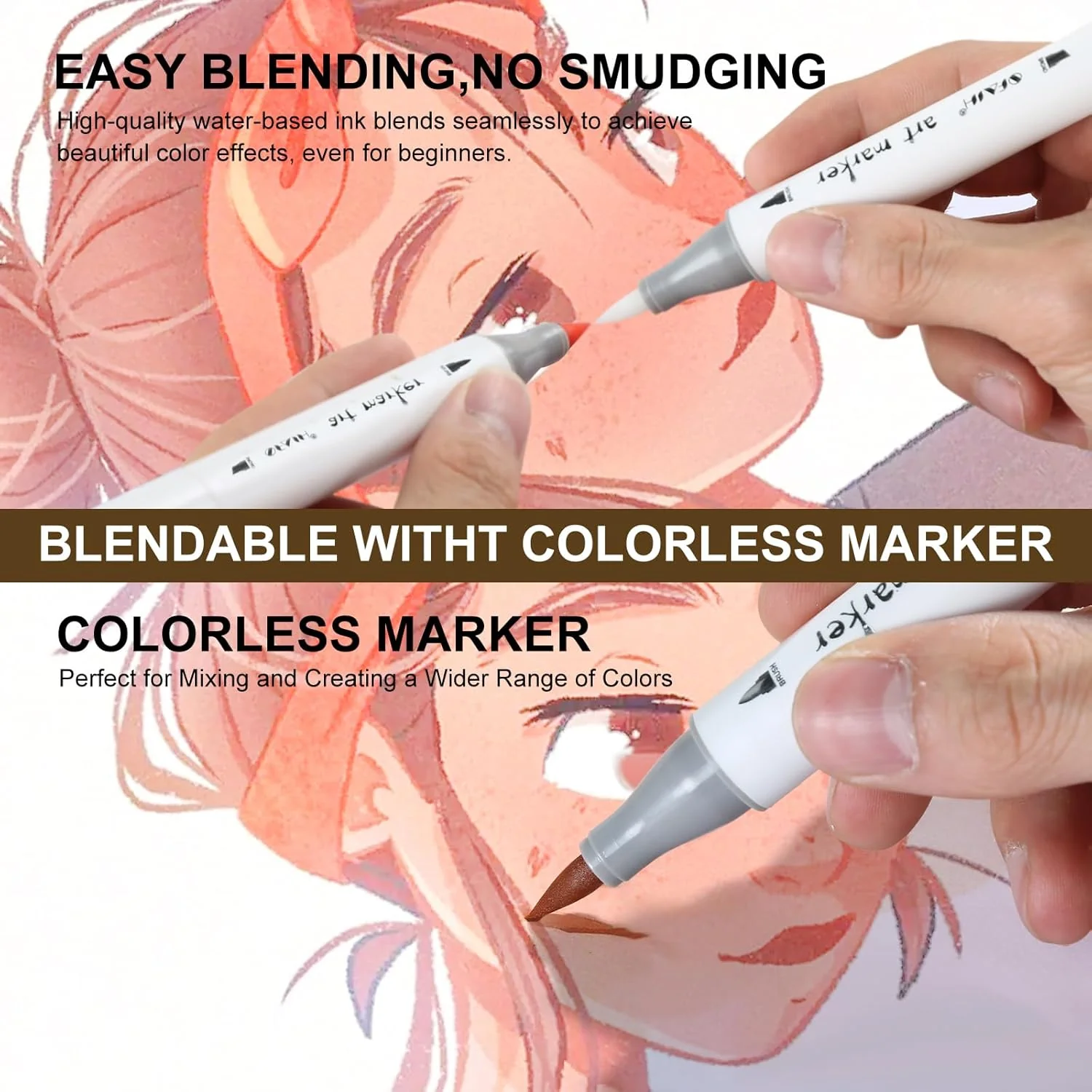 SFAIH Skin Tone Brush Tip Alcohol Markers