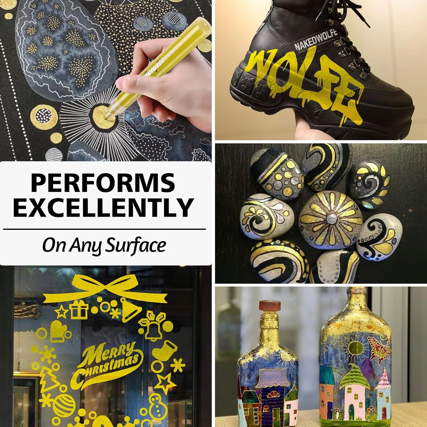 SFAIH Gold & Silver Acrylic Paint Markers