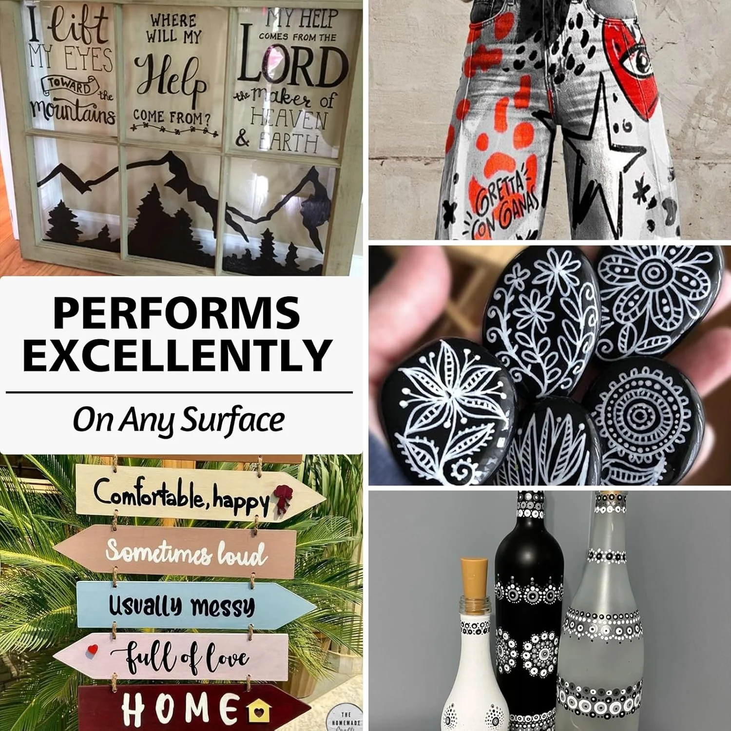 SFAIH Black & White Acrylic Paint Markers