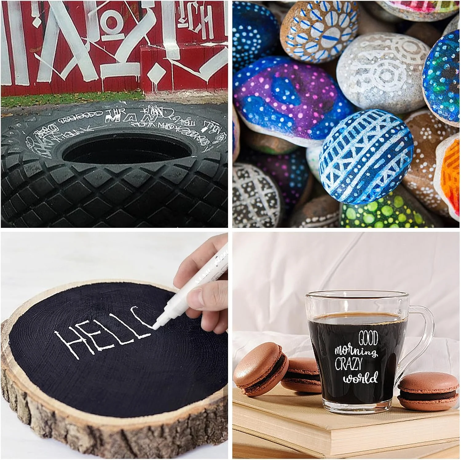 SFAIH Acrylic White Paint Pens - 8 Pack