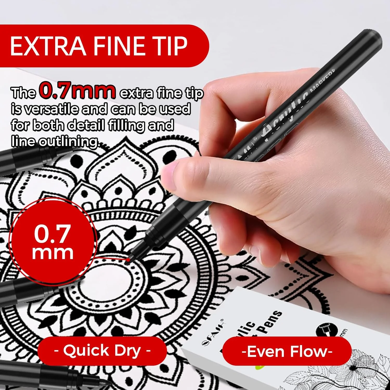 SFAIH White & Black Paint Markers Pens